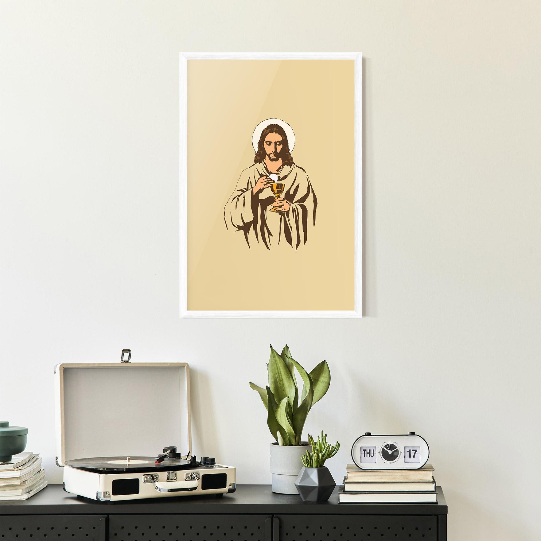 Keretezett Poszter Cream Jesus mockup 2