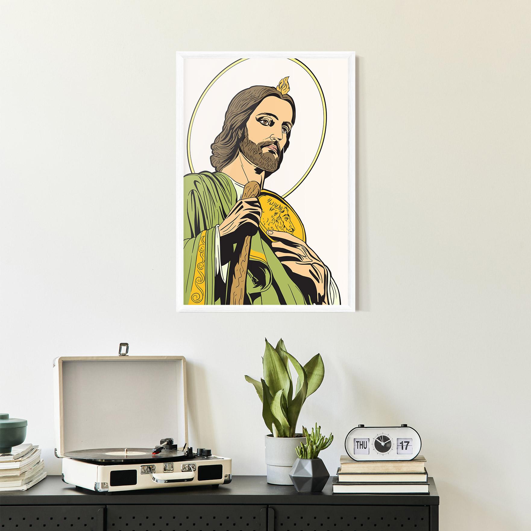 Keretezett Poszter Green Jesus mockup 2