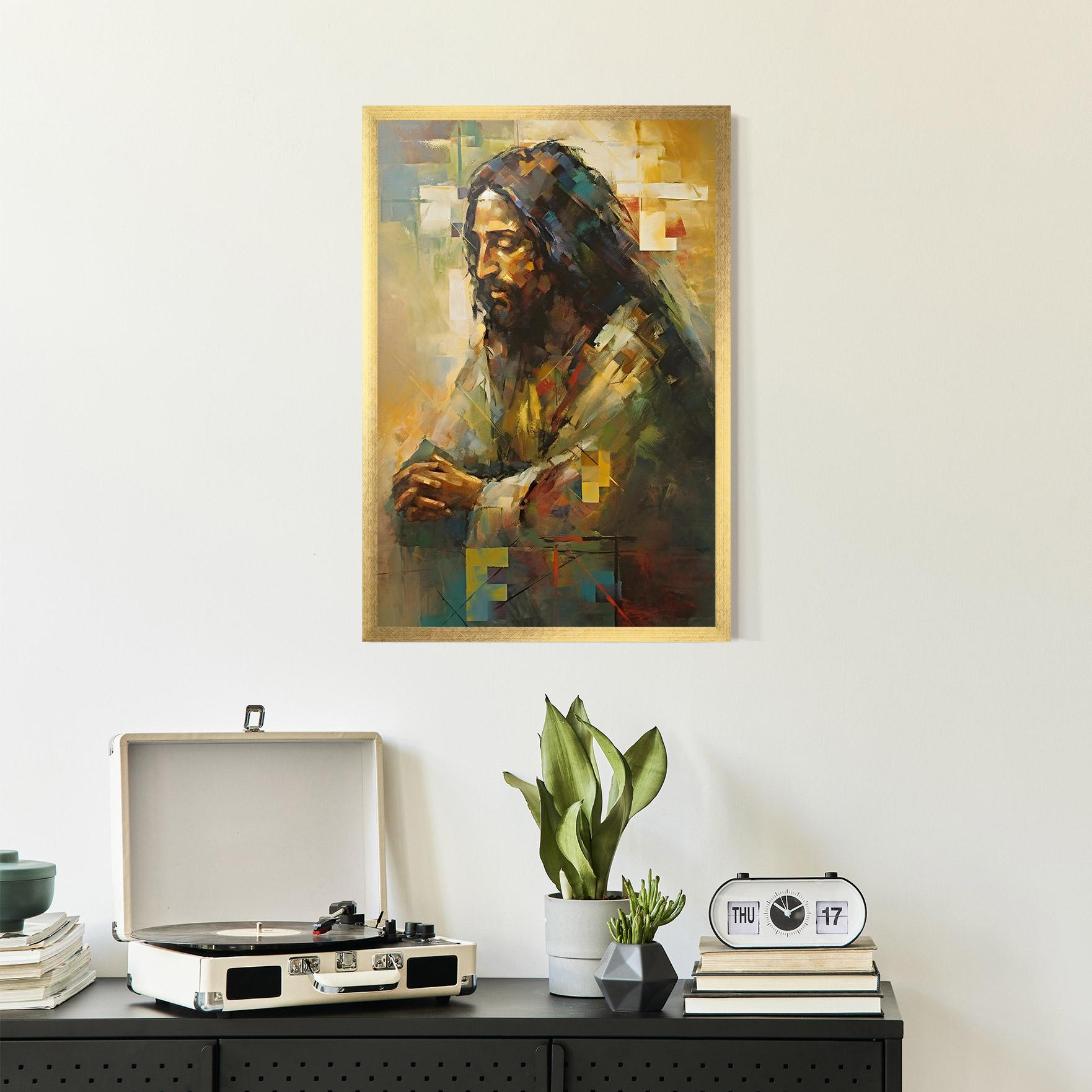 Keretezett Poszter Christ Painting Art mockup 2