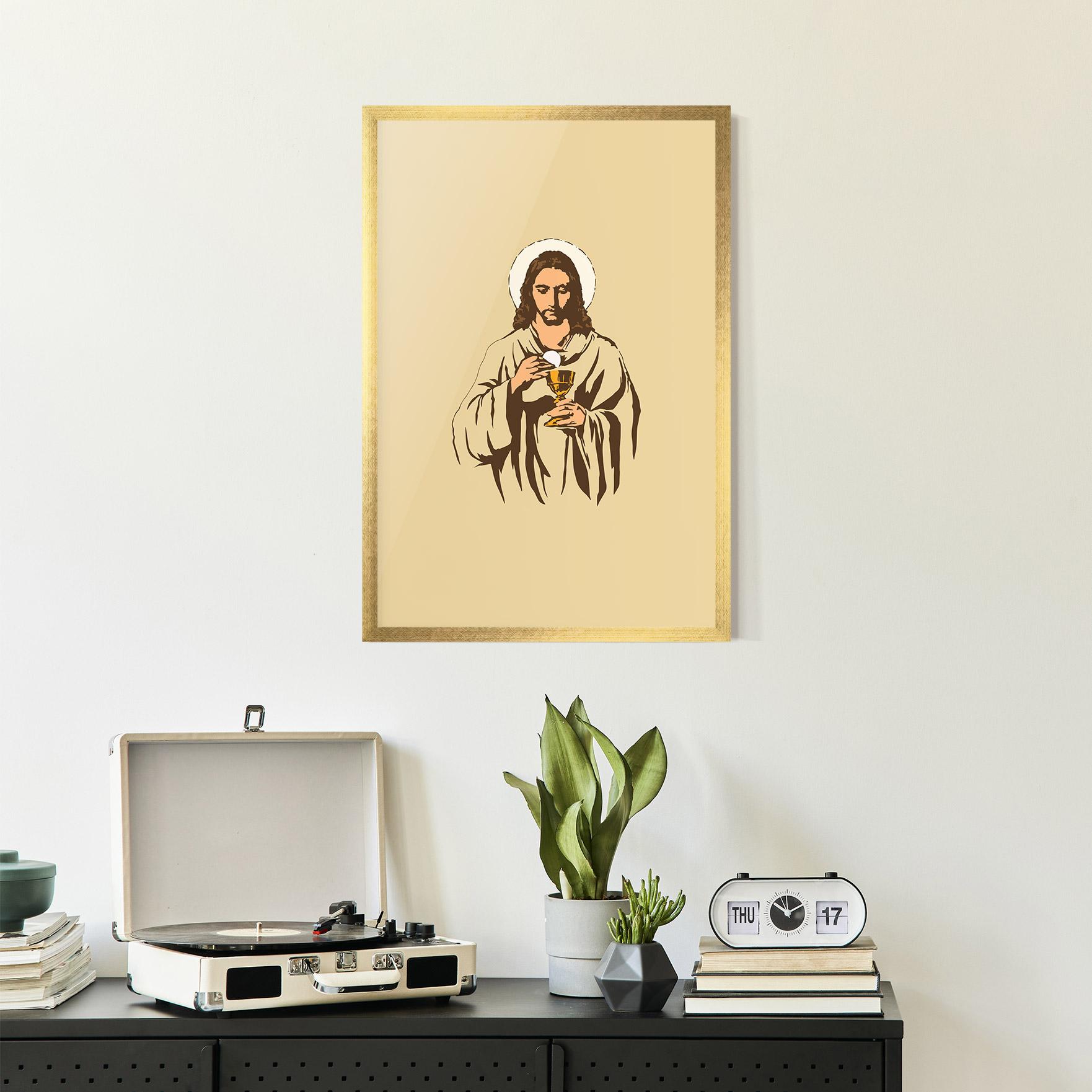 Keretezett Poszter Cream Jesus mockup 2