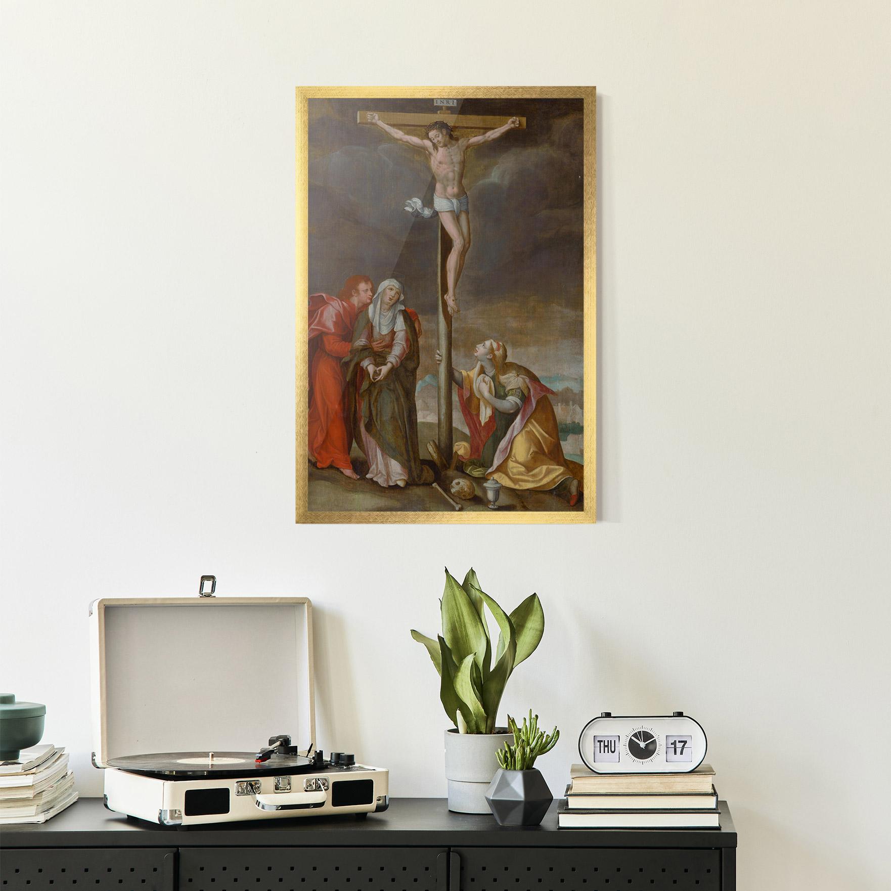 Keretezett Poszter Old Cross Jesus mockup 2