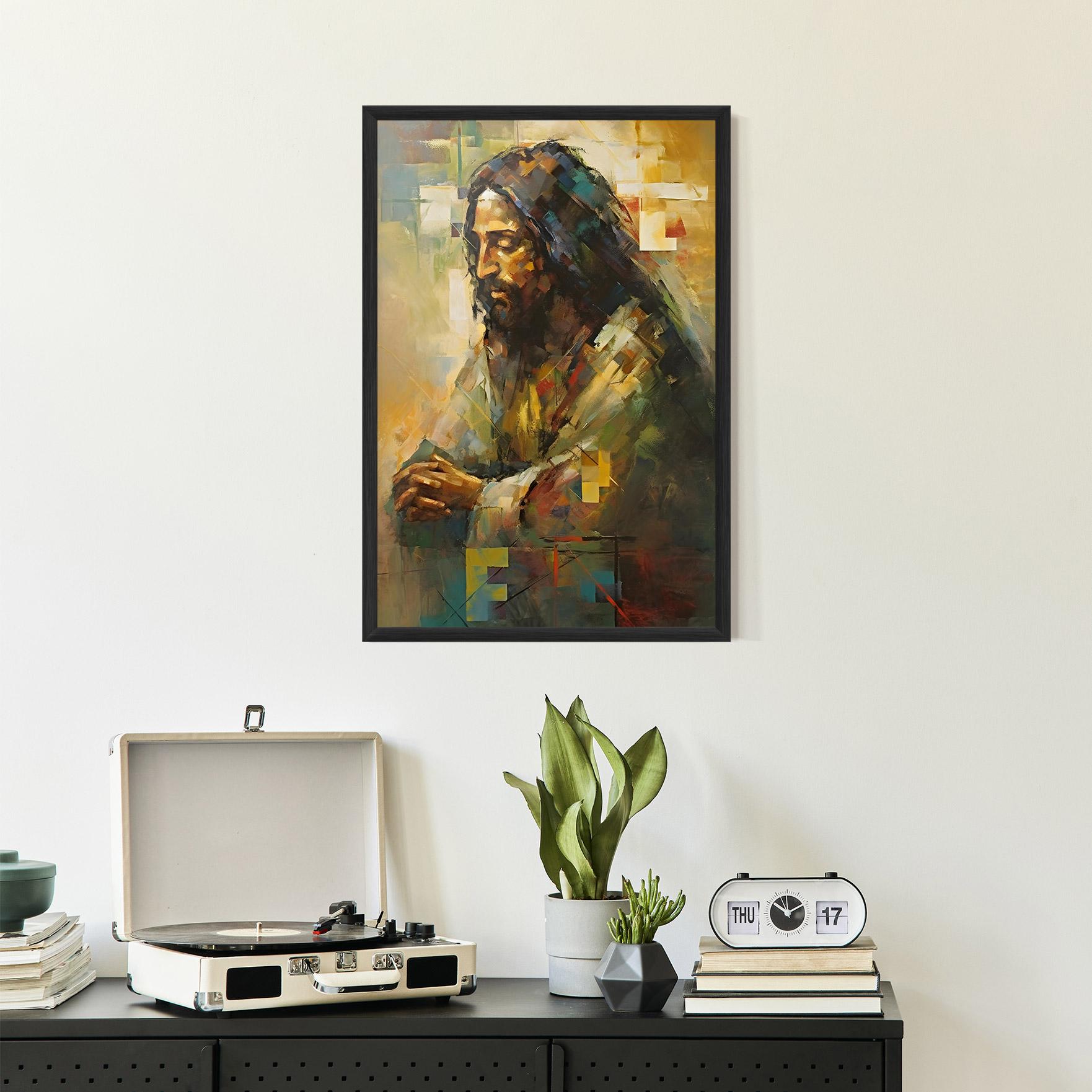 Keretezett Poszter Christ Painting Art mockup 2