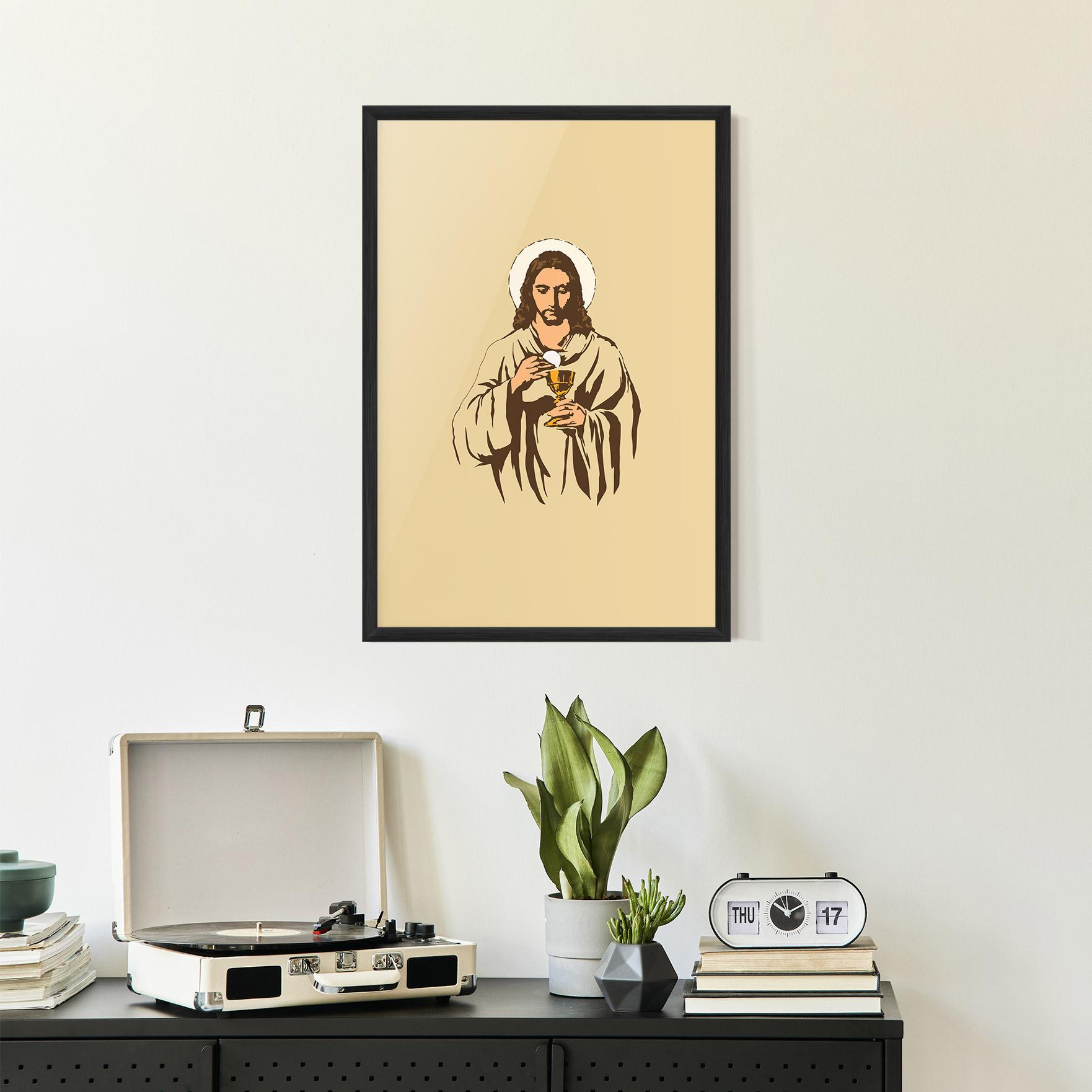 Keretezett Poszter Cream Jesus mockup 2