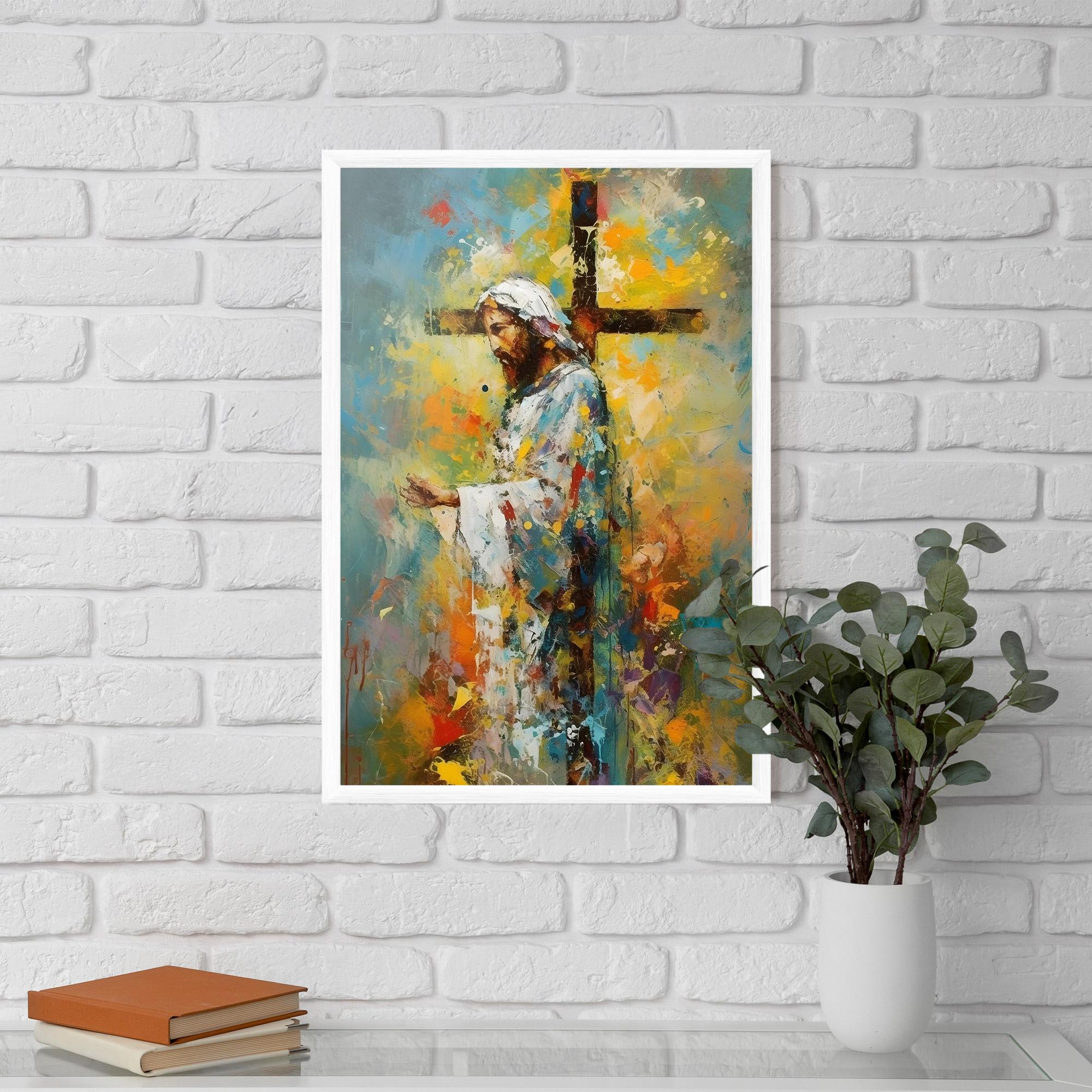 Keretezett Poszter Christ Art Painting mockup 5