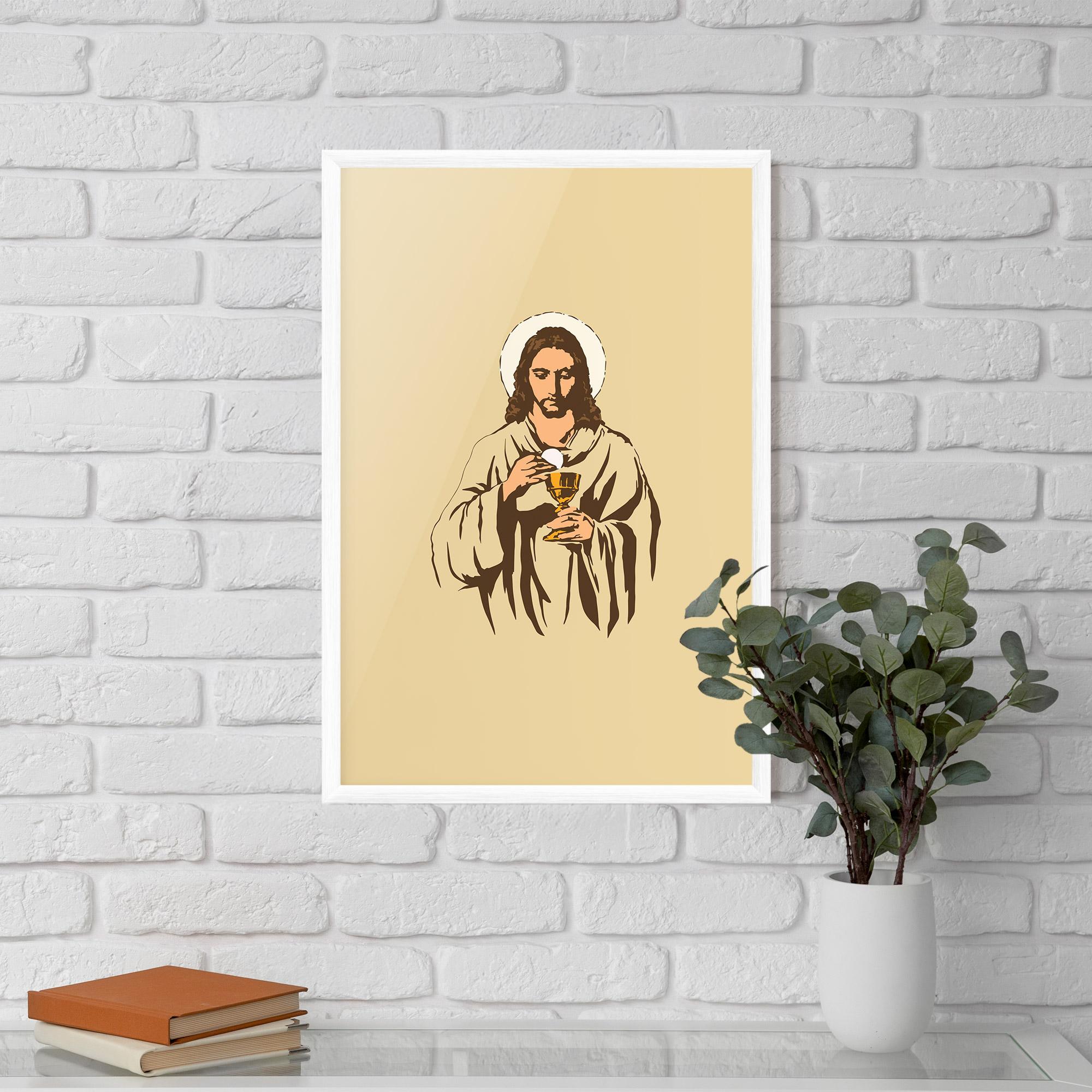 Keretezett Poszter Cream Jesus mockup 5