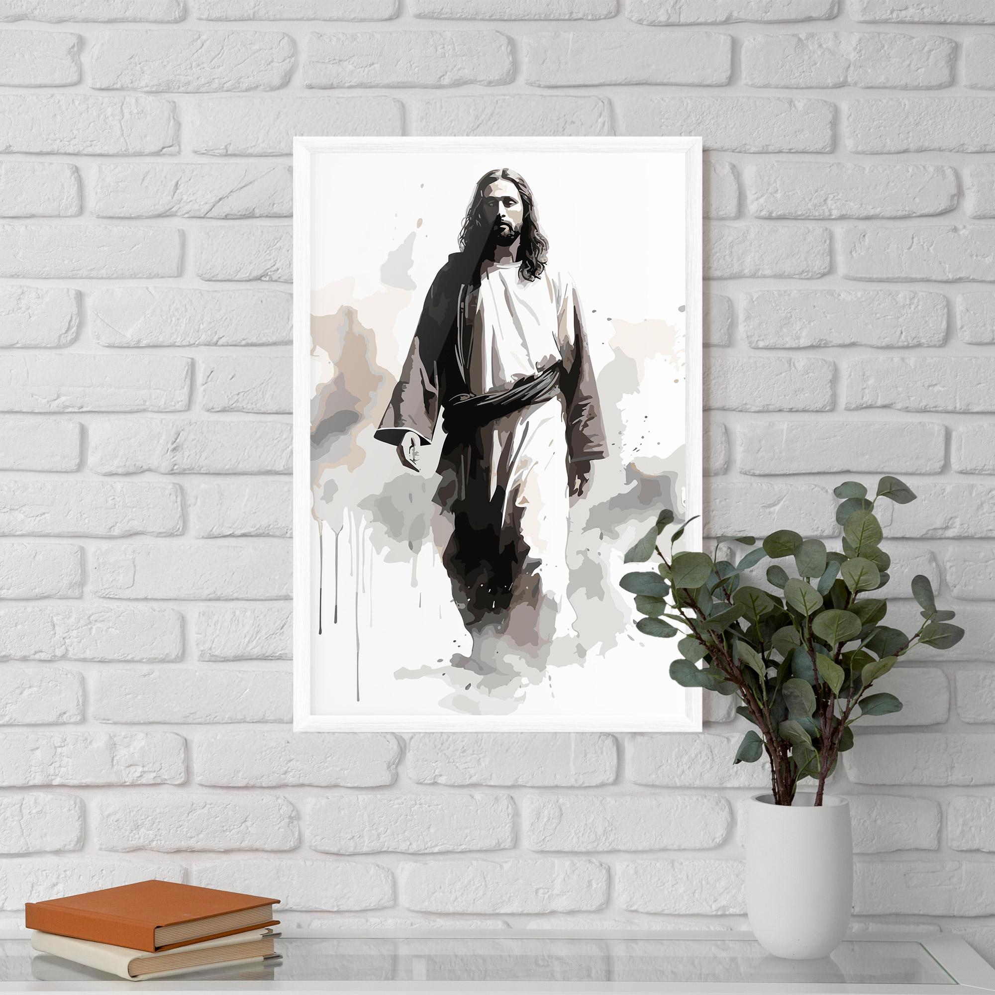 Keretezett Poszter Watercolor Jesus mockup 5