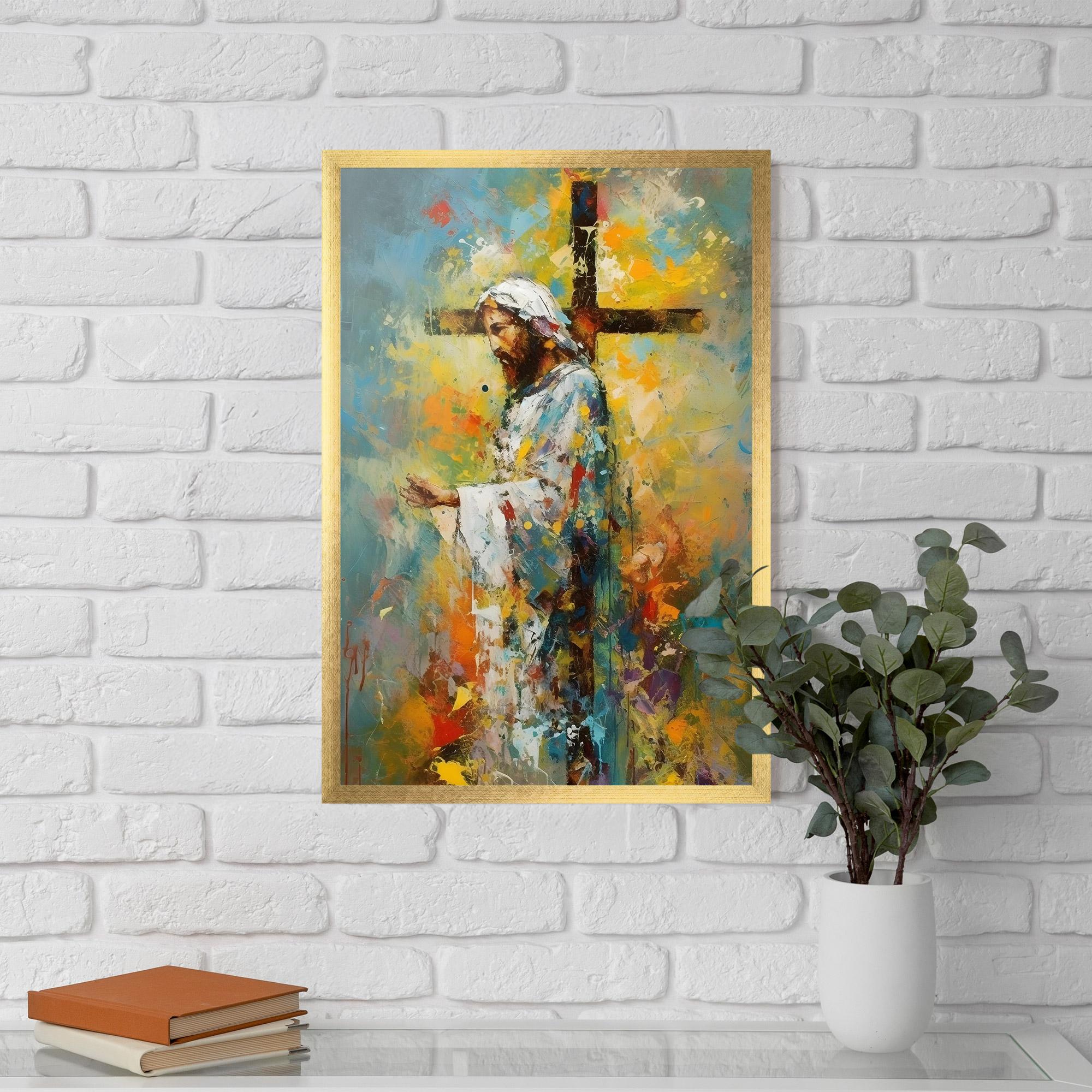 Keretezett Poszter Christ Art Painting mockup 5