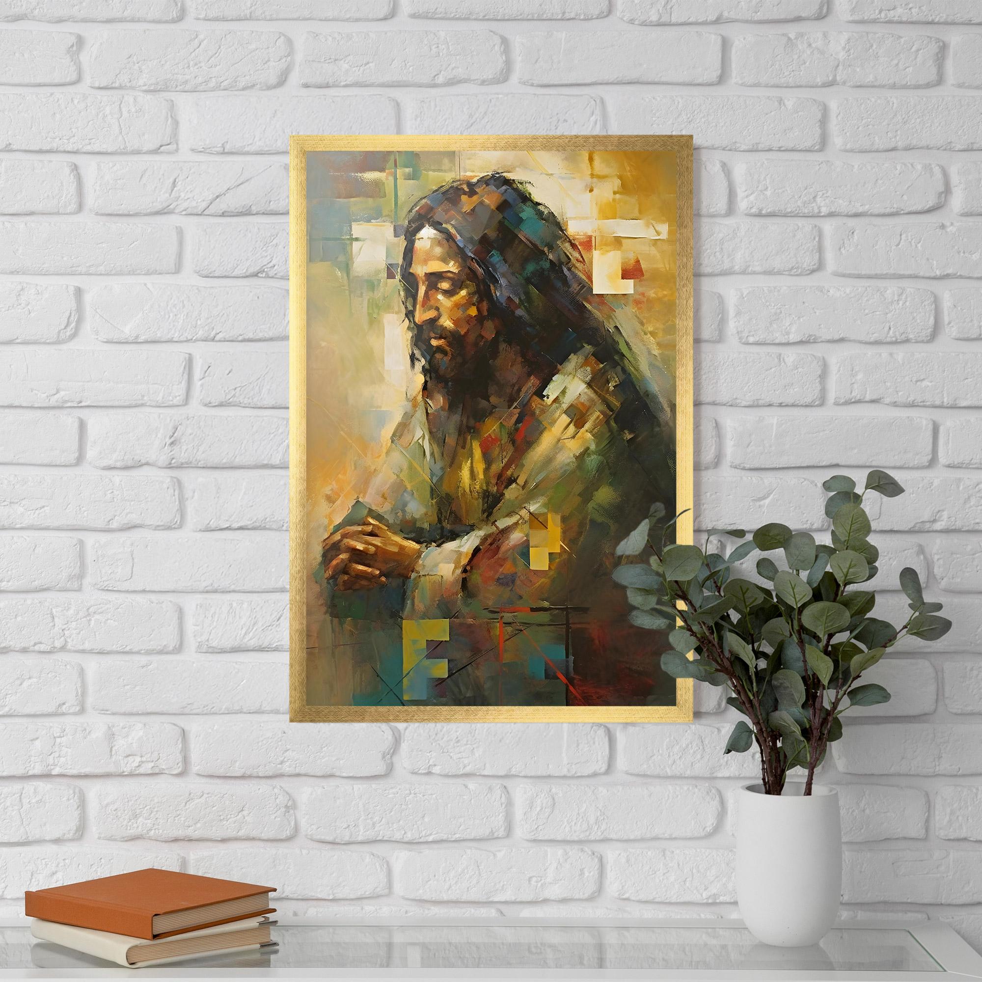 Keretezett Poszter Christ Painting Art mockup 5