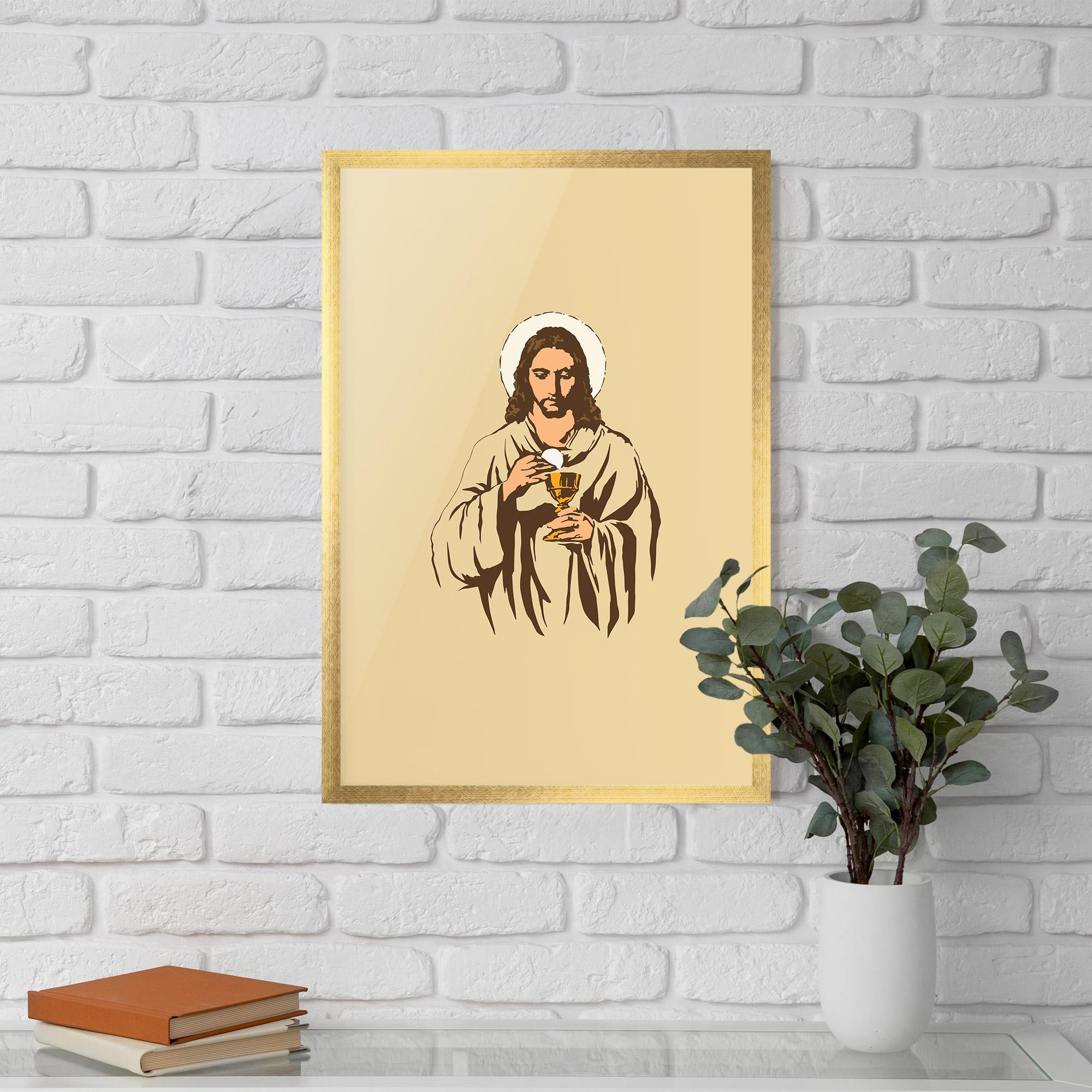 Keretezett Poszter Cream Jesus mockup 5