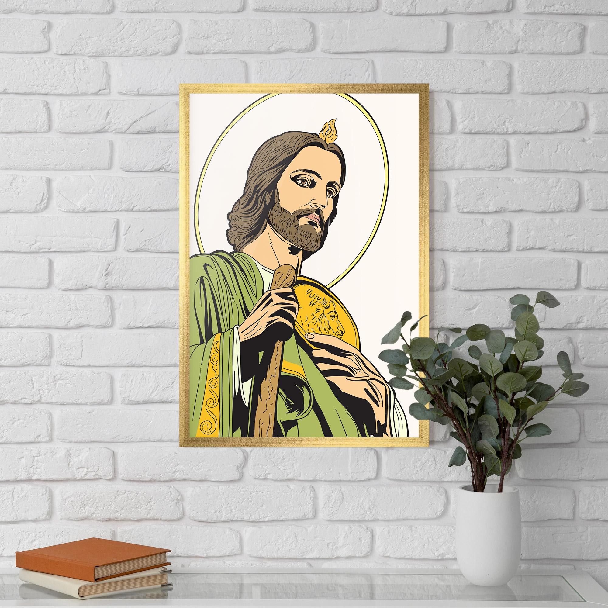 Keretezett Poszter Green Jesus mockup 5