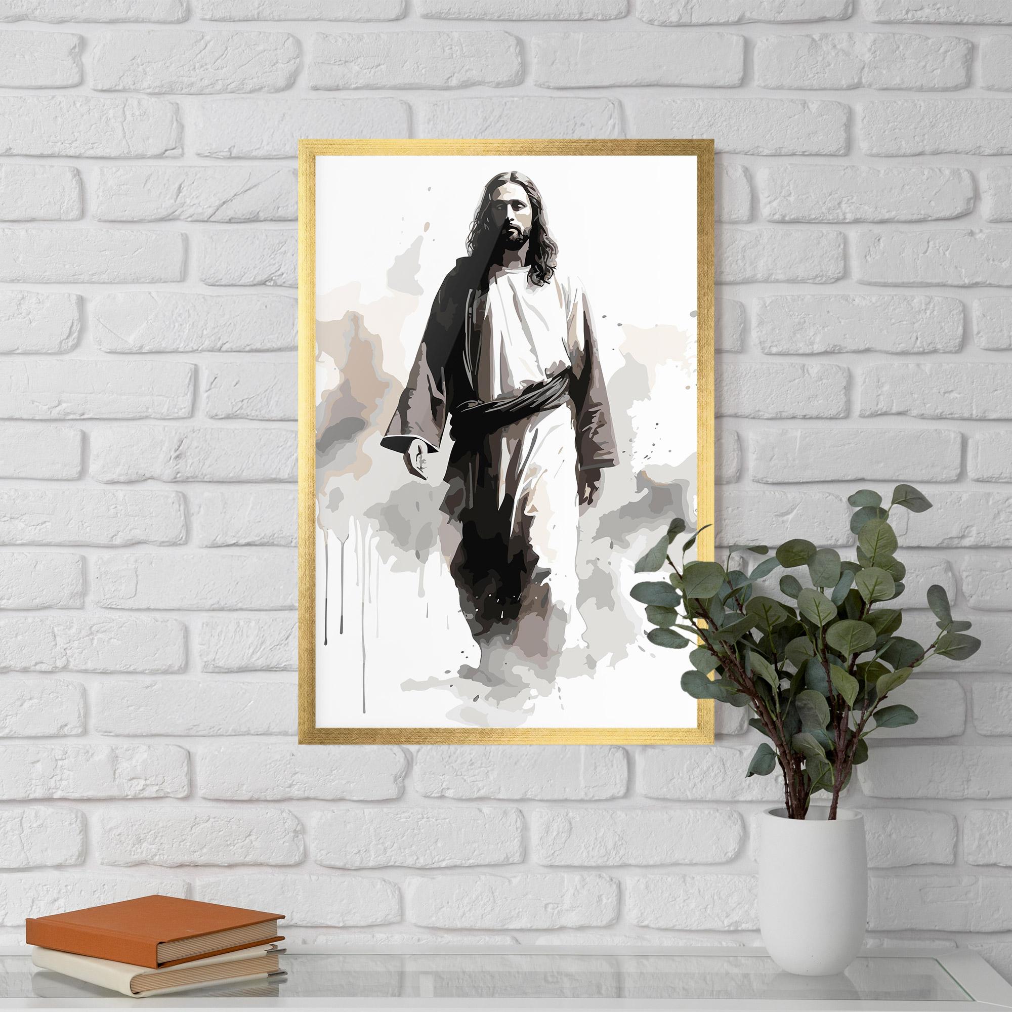 Keretezett Poszter Watercolor Jesus mockup 5