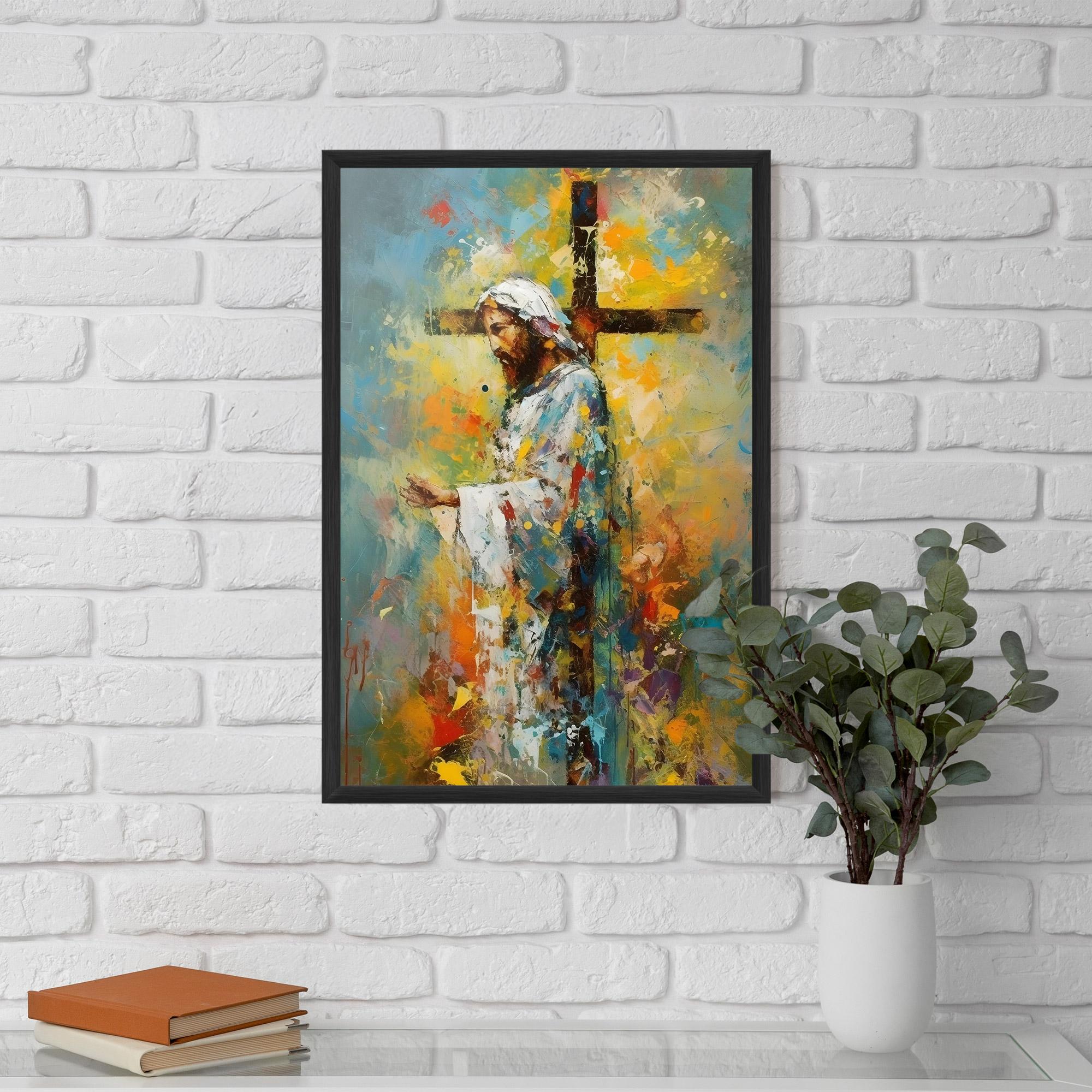 Keretezett Poszter Christ Art Painting mockup 5