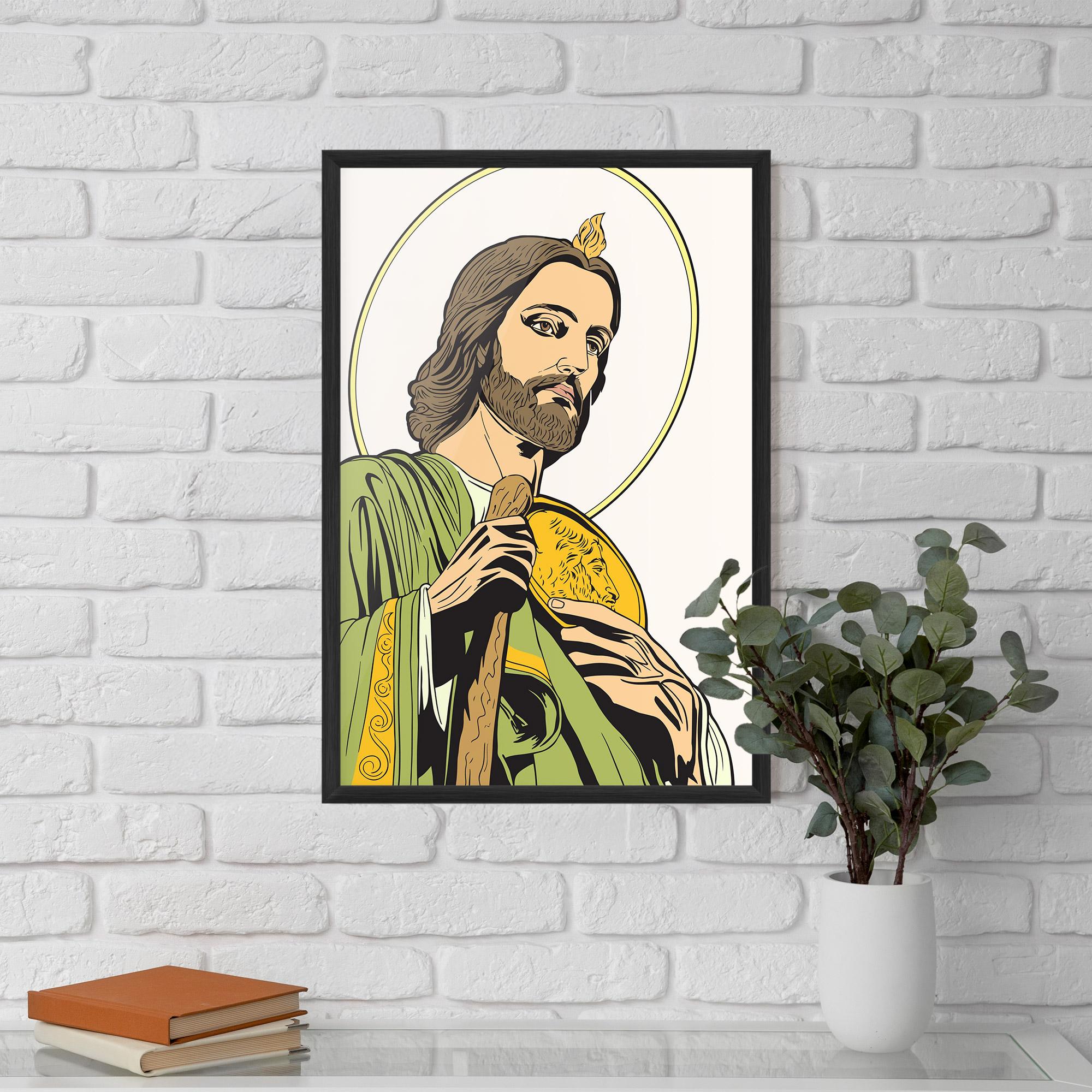 Keretezett Poszter Green Jesus mockup 5