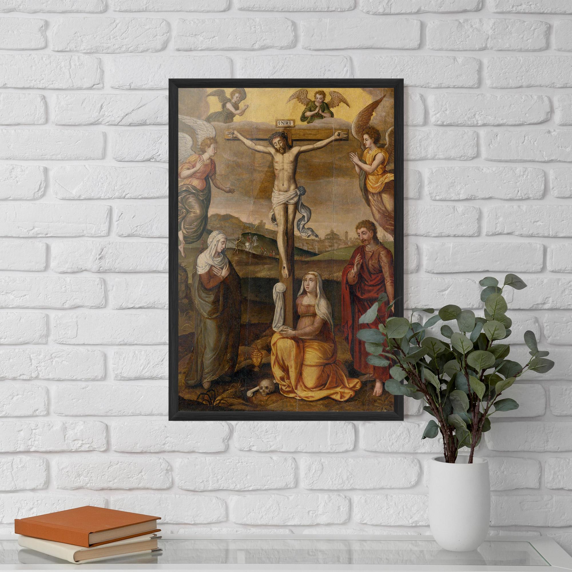 Keretezett Poszter Holding Cross Jesus mockup 5