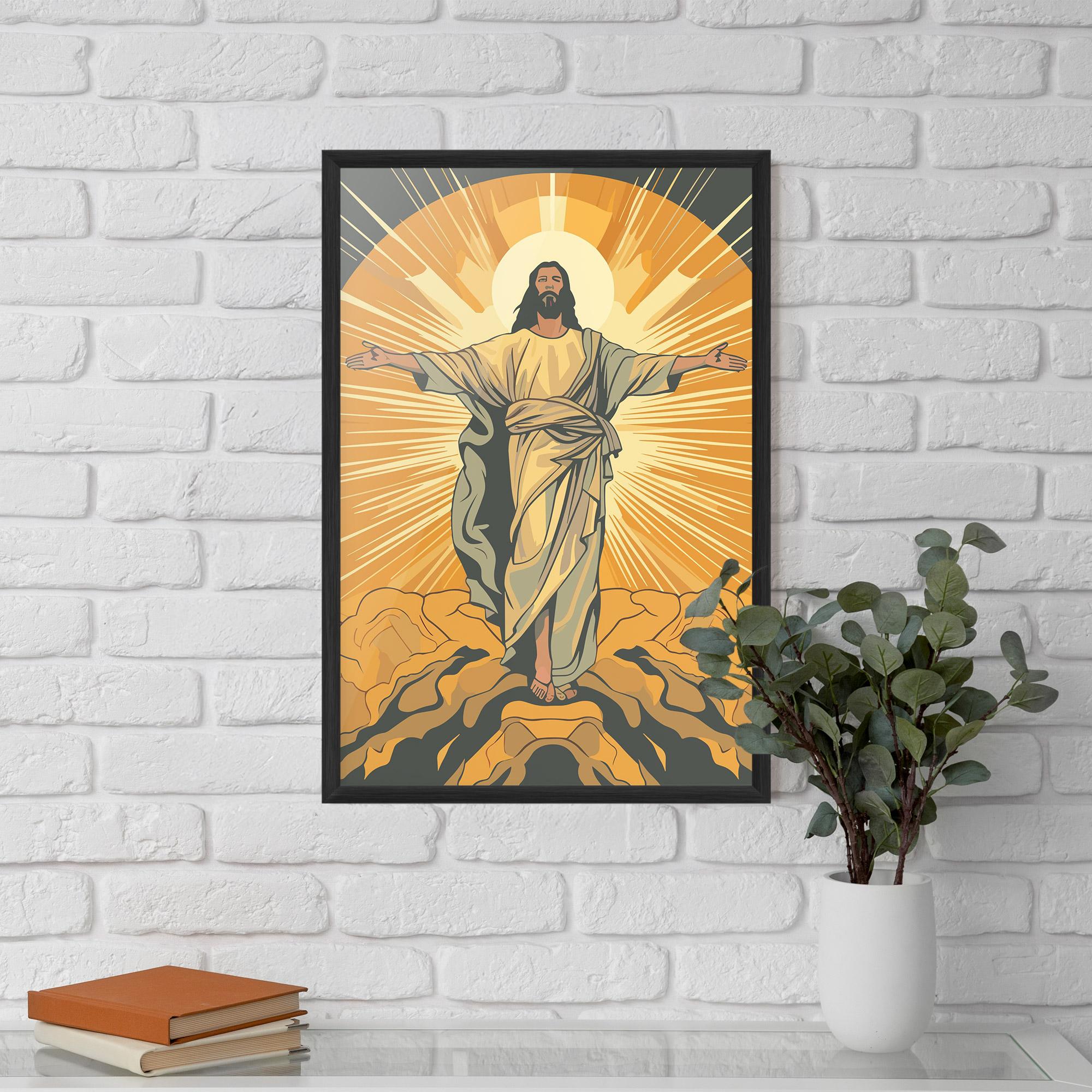 Keretezett Poszter Sunset Jesus mockup 5