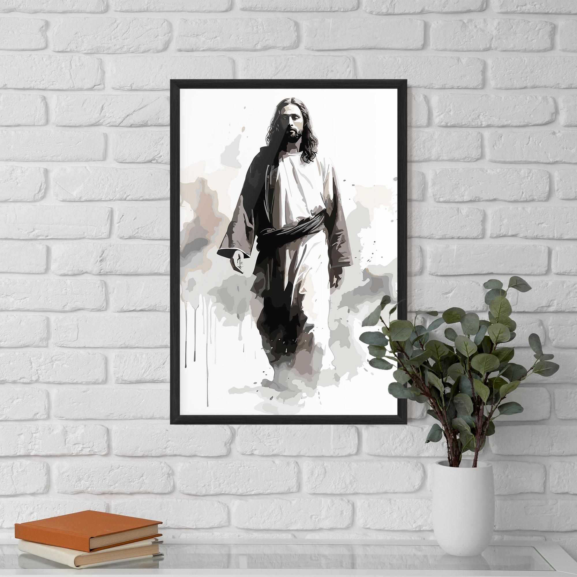 Keretezett Poszter Watercolor Jesus mockup 5