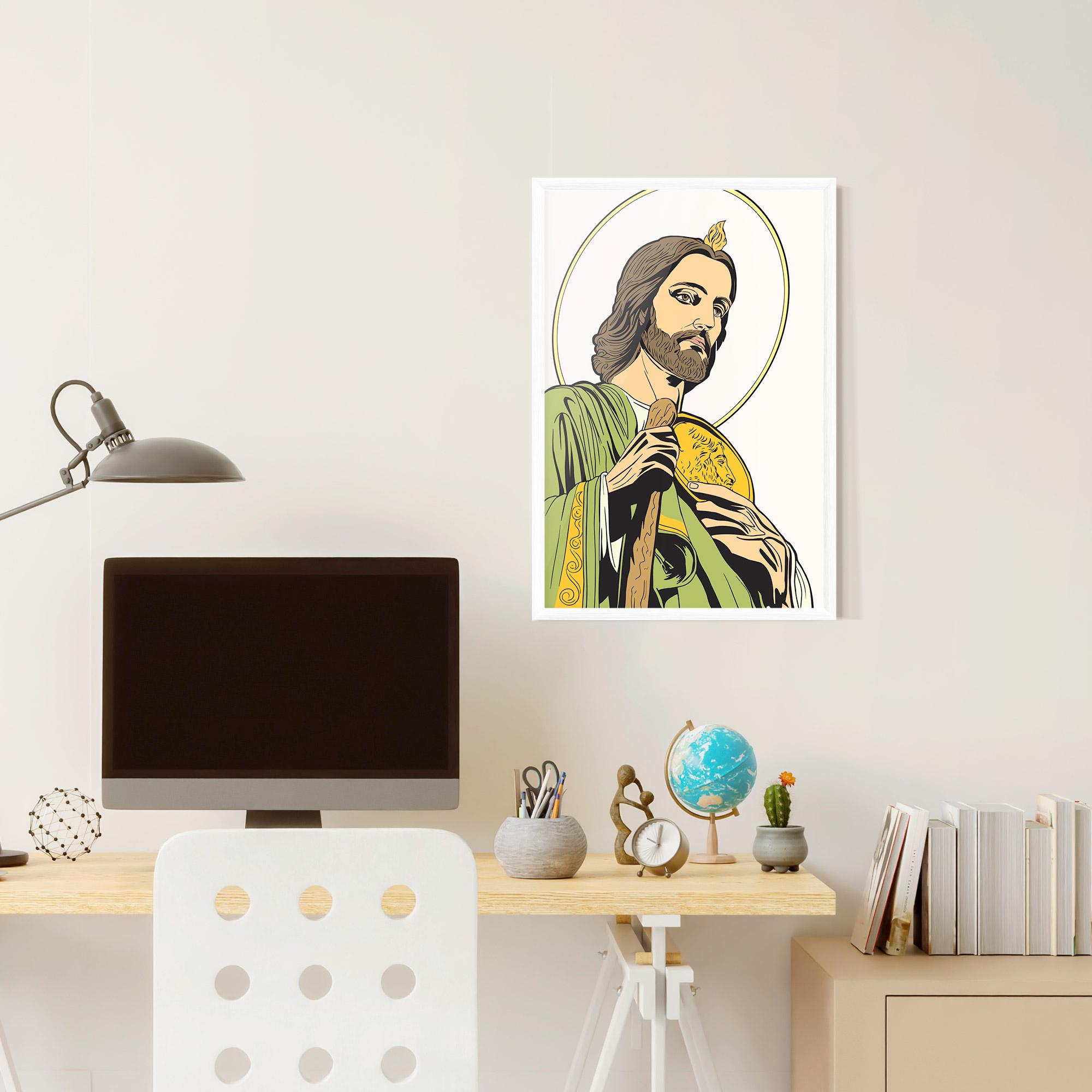 Keretezett Poszter Green Jesus mockup 6
