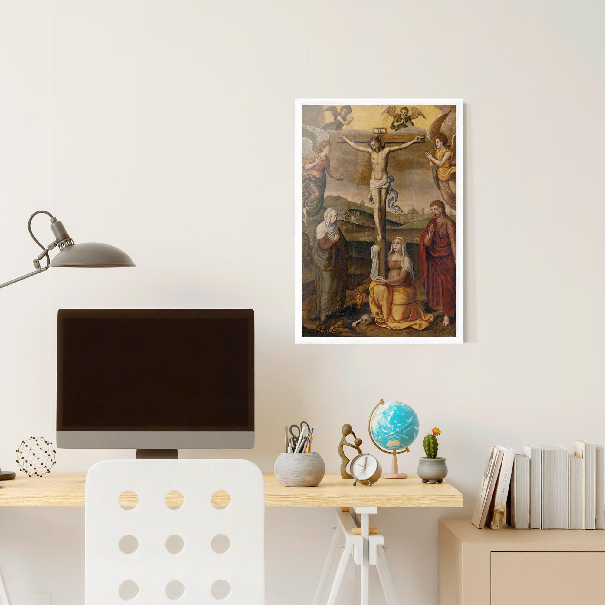 Keretezett Poszter Holding Cross Jesus mockup 6