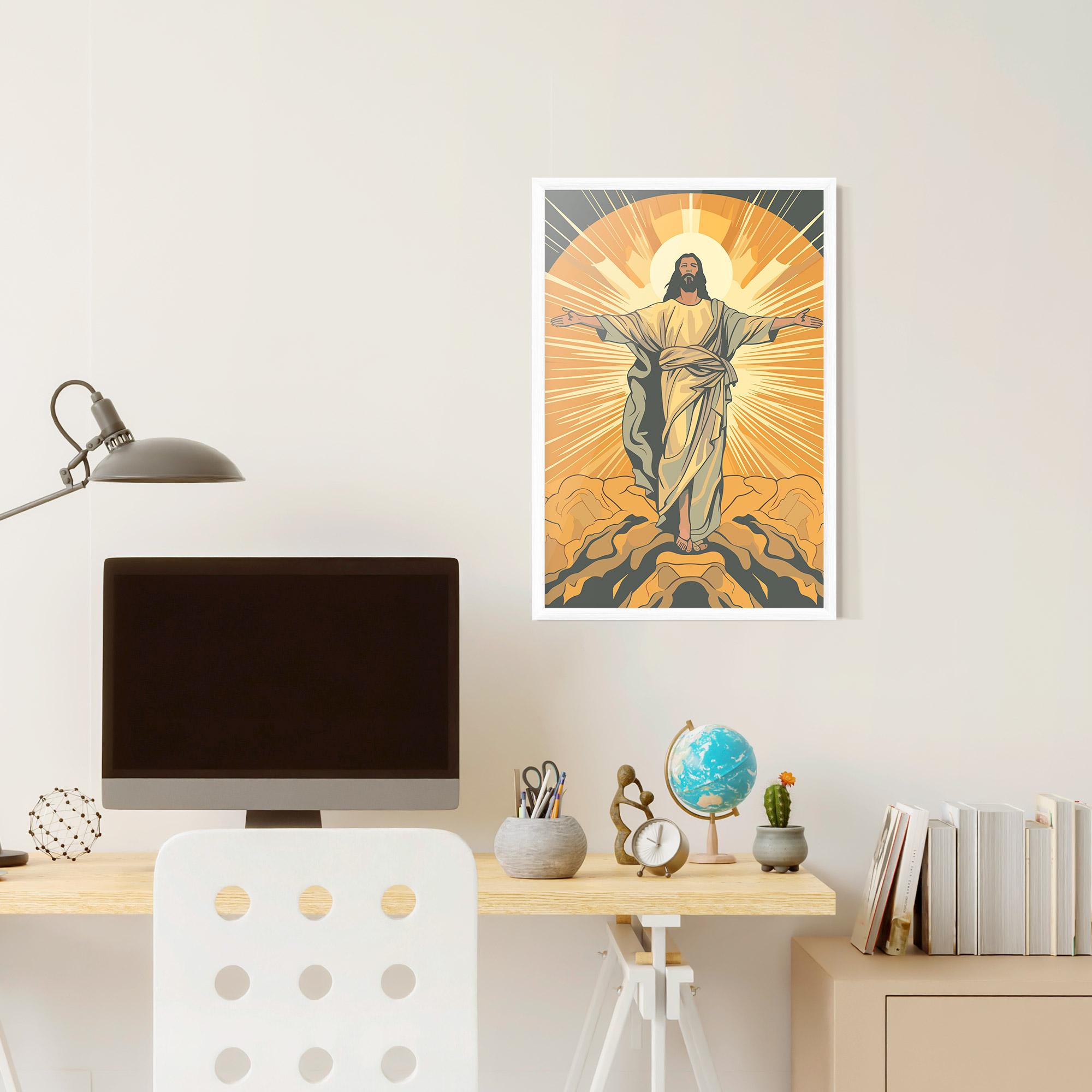 Keretezett Poszter Sunset Jesus mockup 6