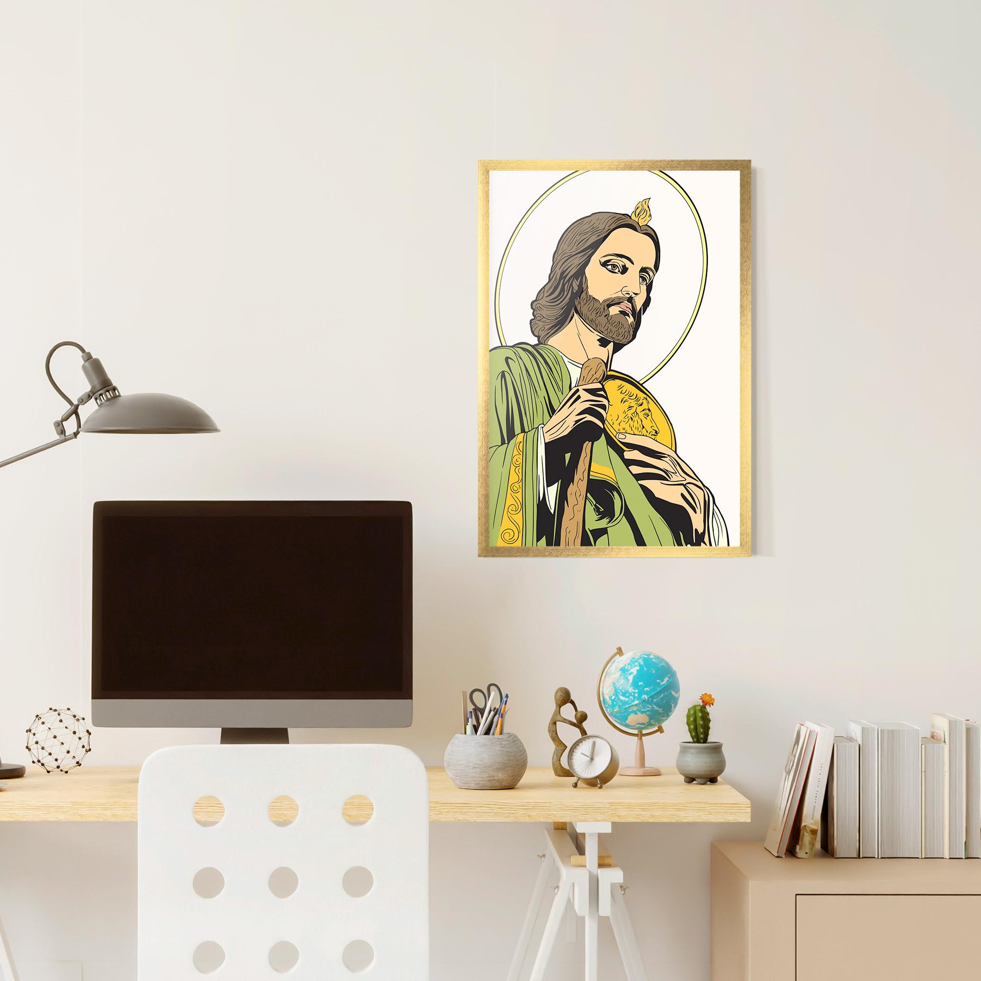 Keretezett Poszter Green Jesus mockup 6