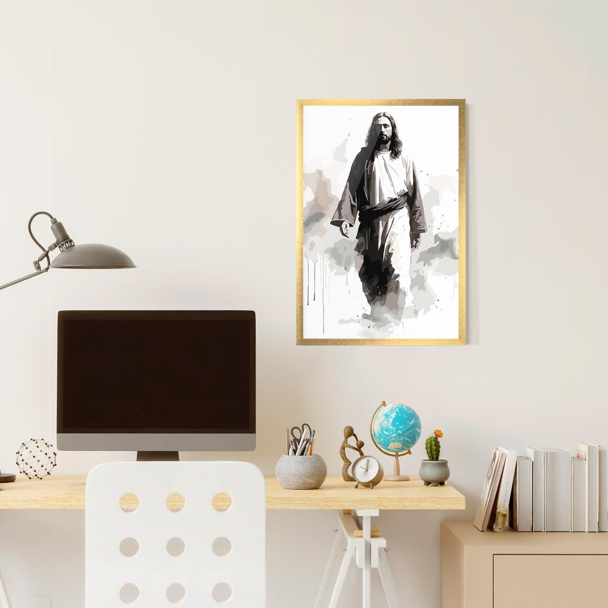 Keretezett Poszter Watercolor Jesus mockup 6