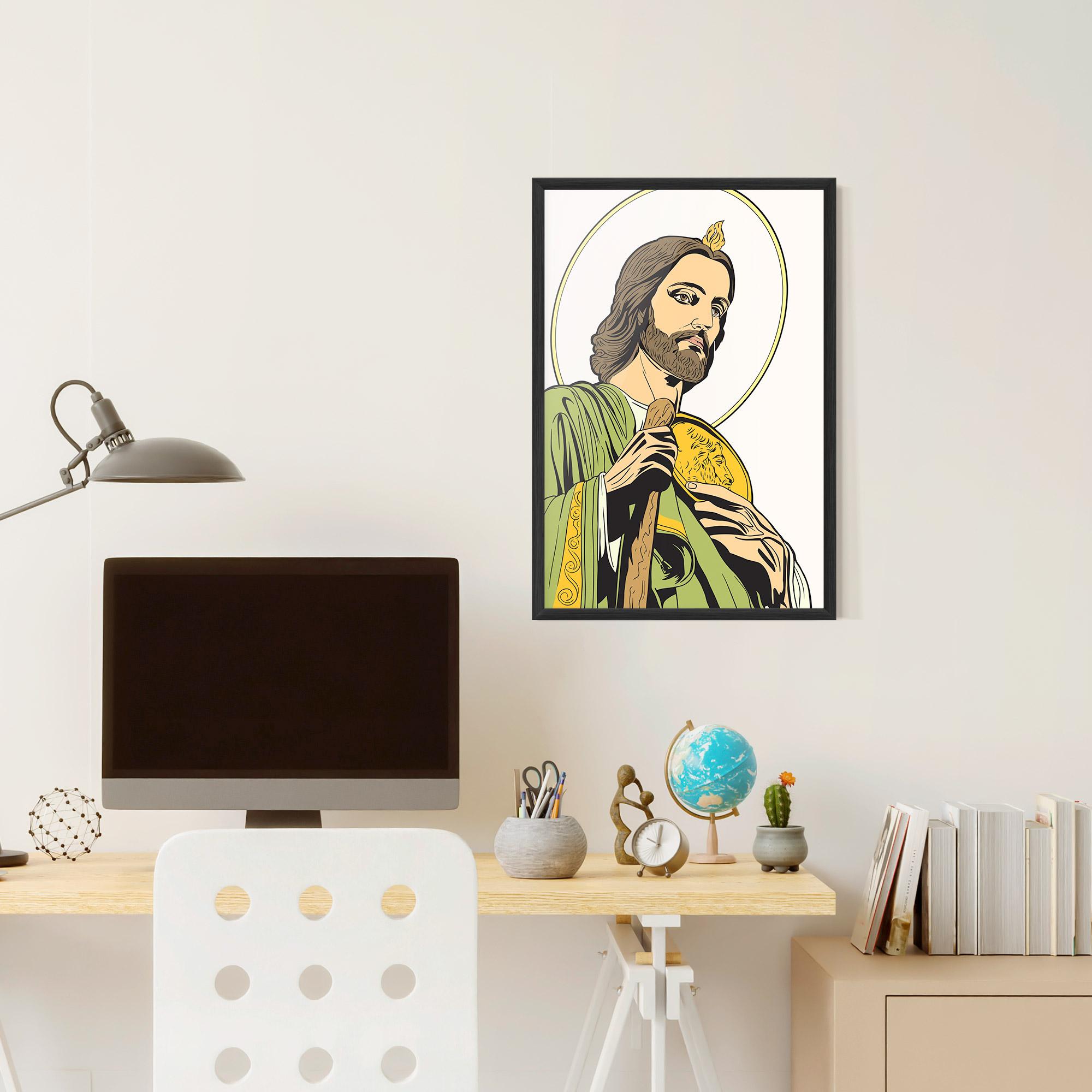 Keretezett Poszter Green Jesus mockup 6