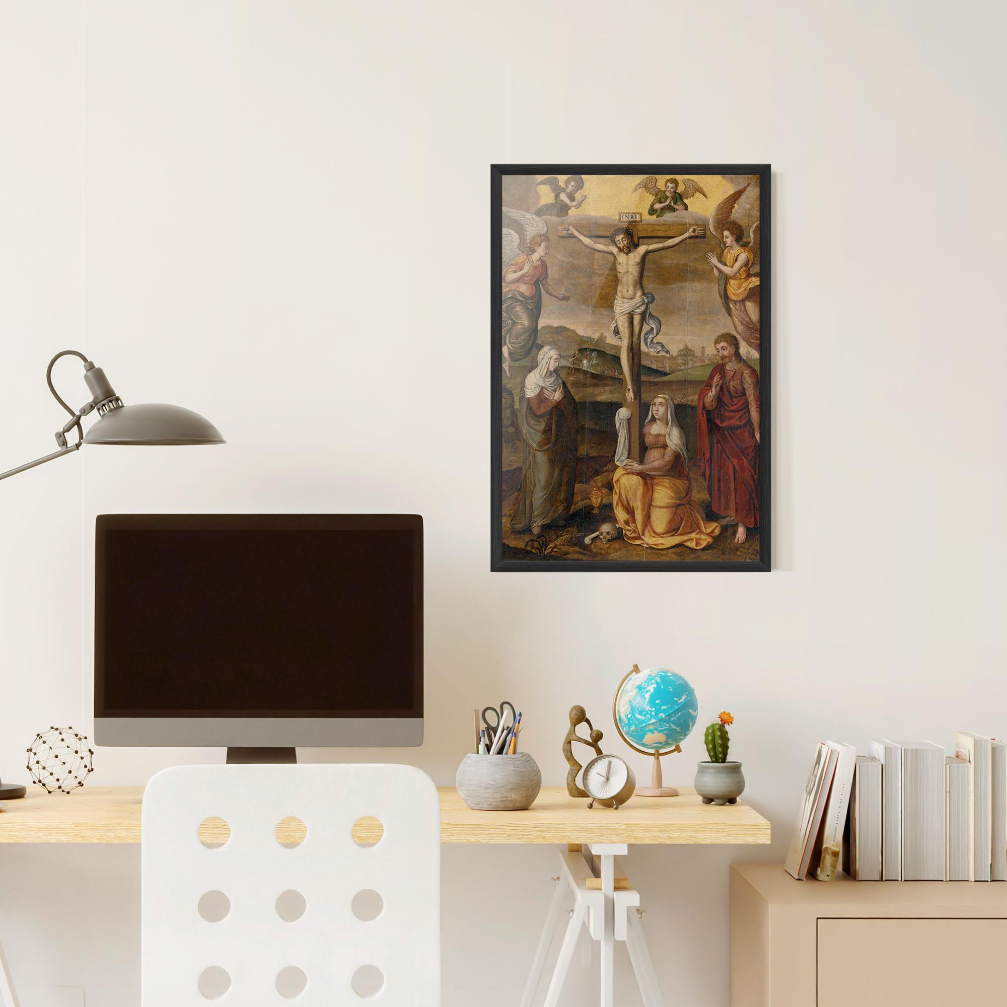 Keretezett Poszter Holding Cross Jesus mockup 6