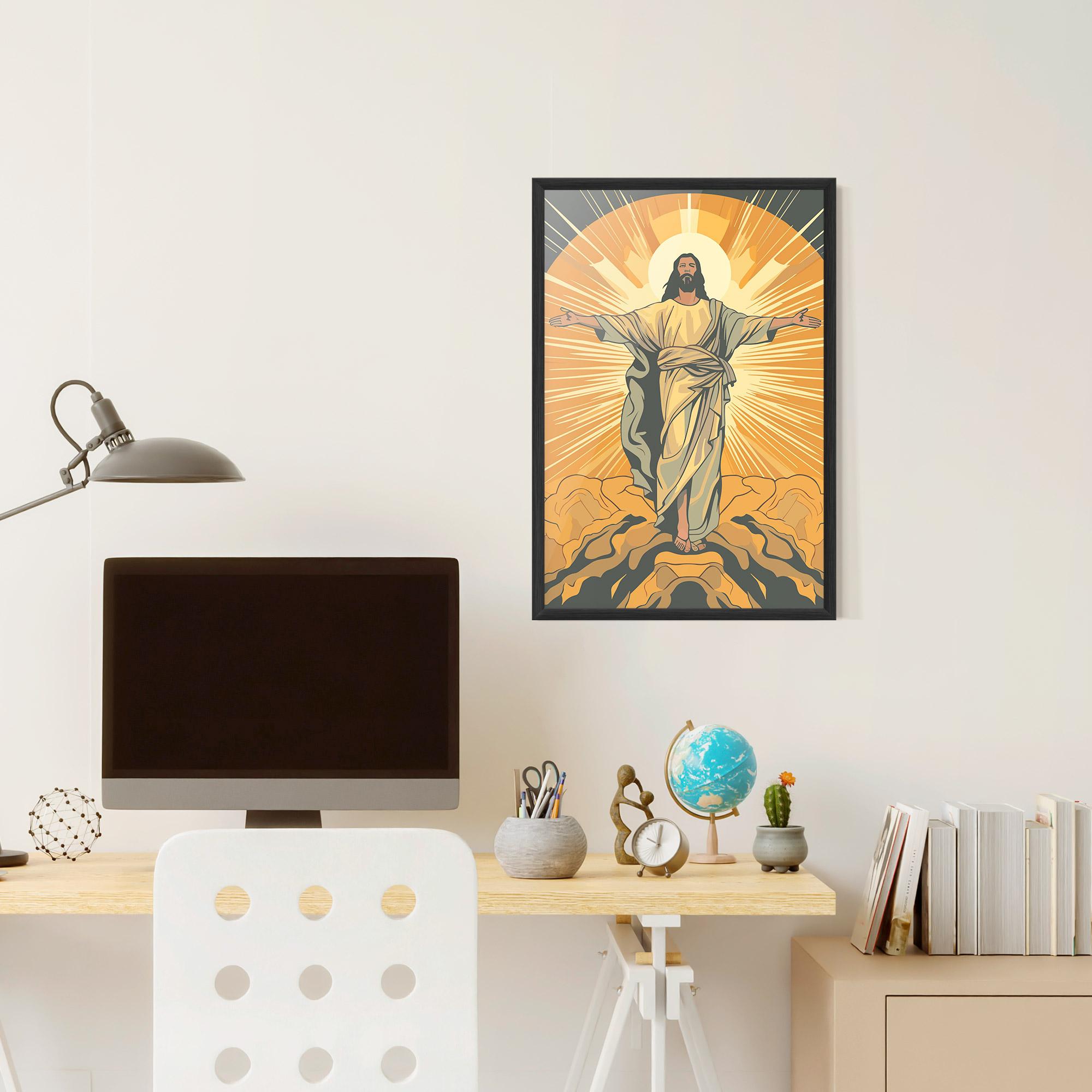 Keretezett Poszter Sunset Jesus mockup 6