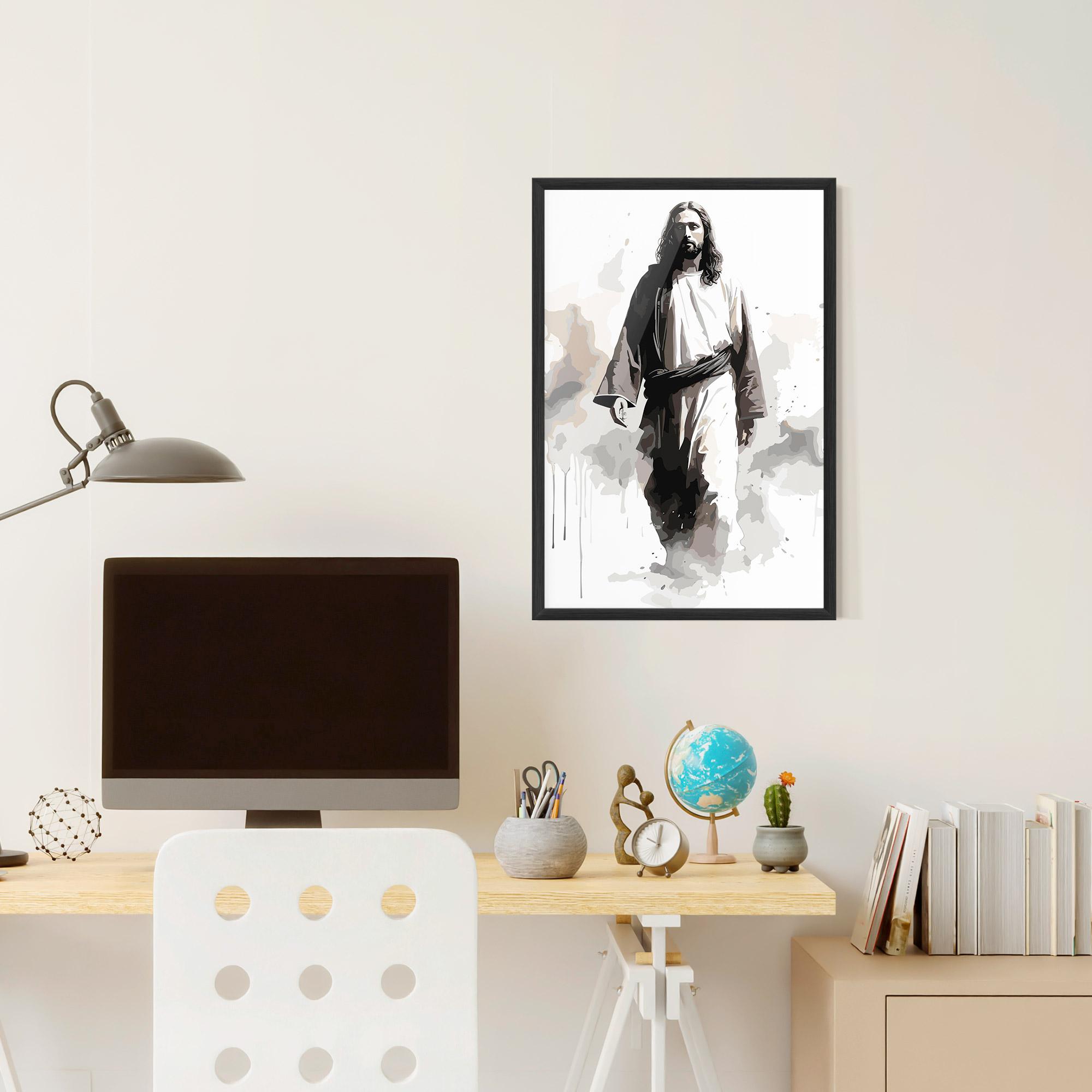 Keretezett Poszter Watercolor Jesus mockup 6