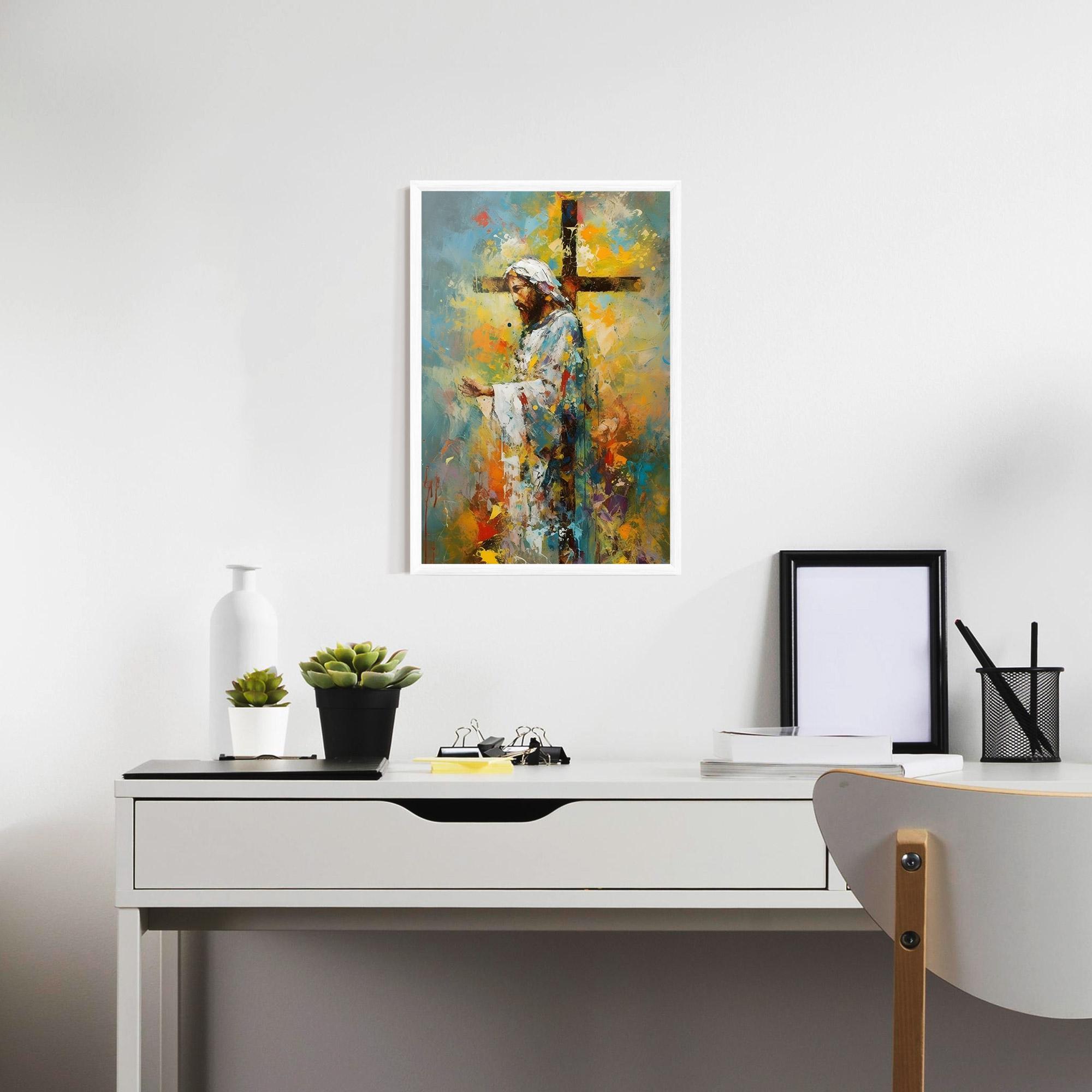 Keretezett Poszter Christ Art Painting mockup 7