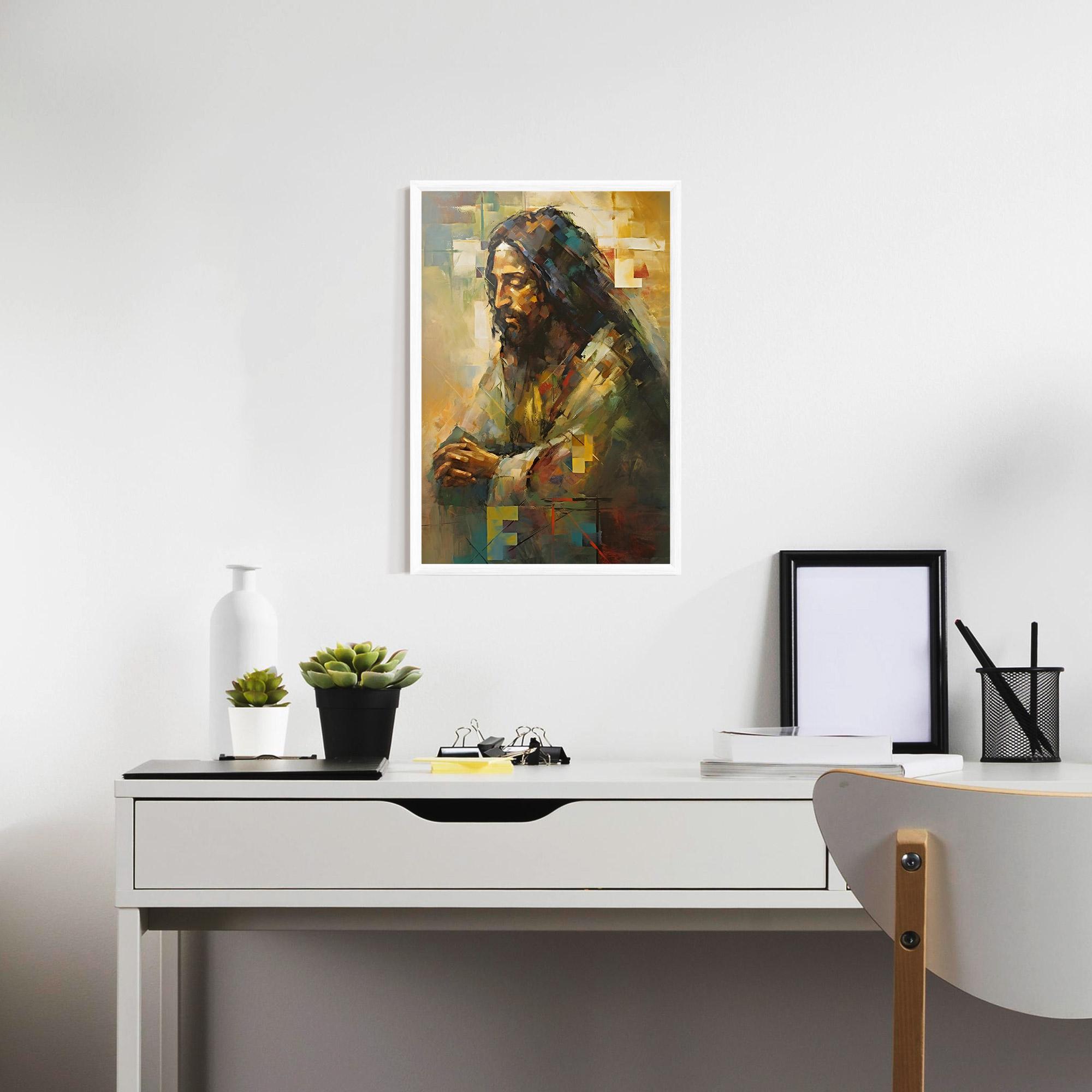 Keretezett Poszter Christ Painting Art mockup 7