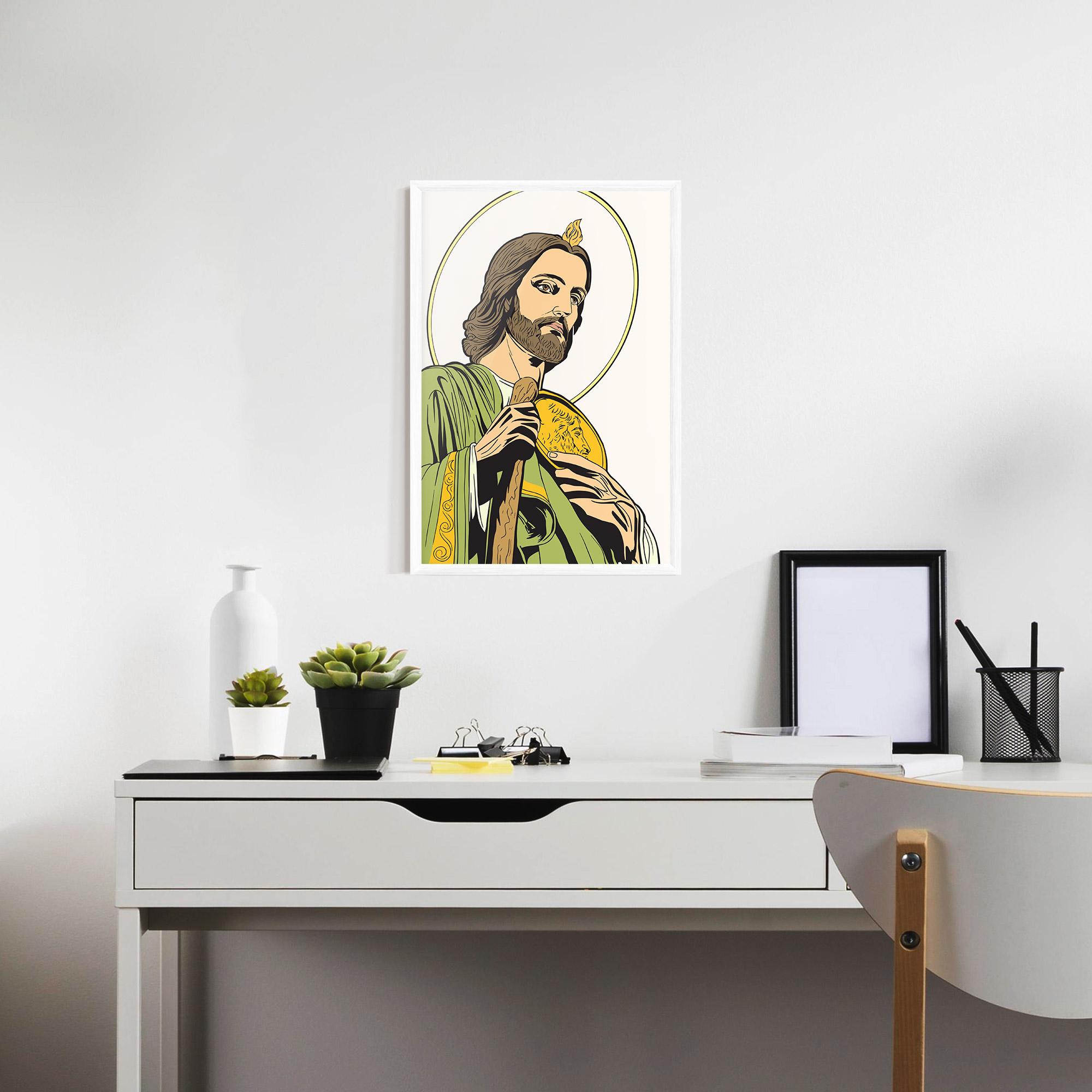 Keretezett Poszter Green Jesus mockup 7