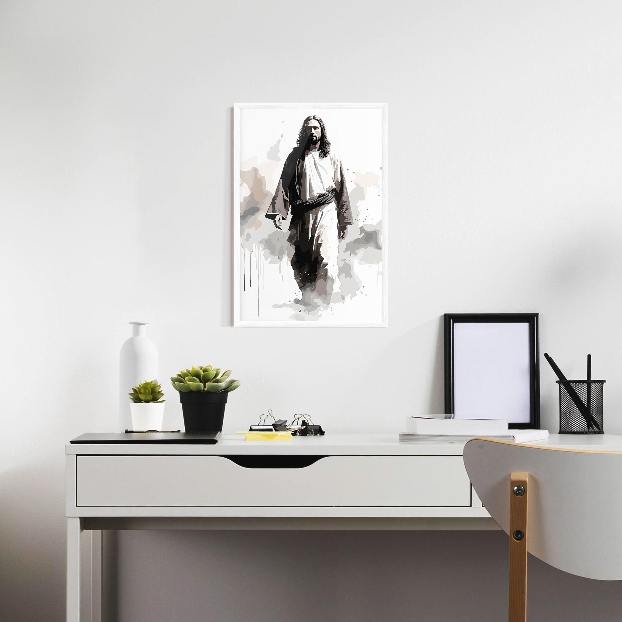 Keretezett Poszter Watercolor Jesus mockup 7