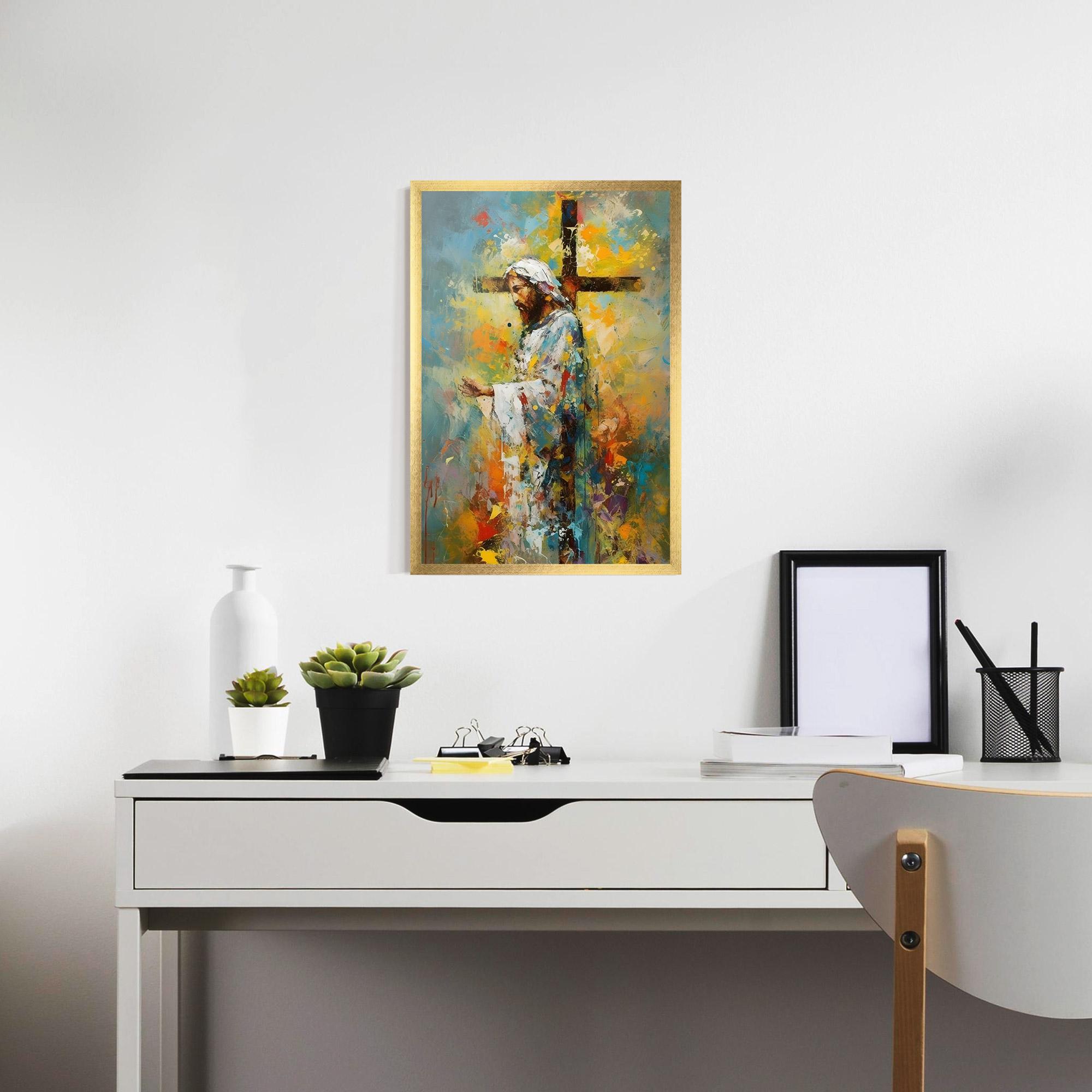 Keretezett Poszter Christ Art Painting mockup 7