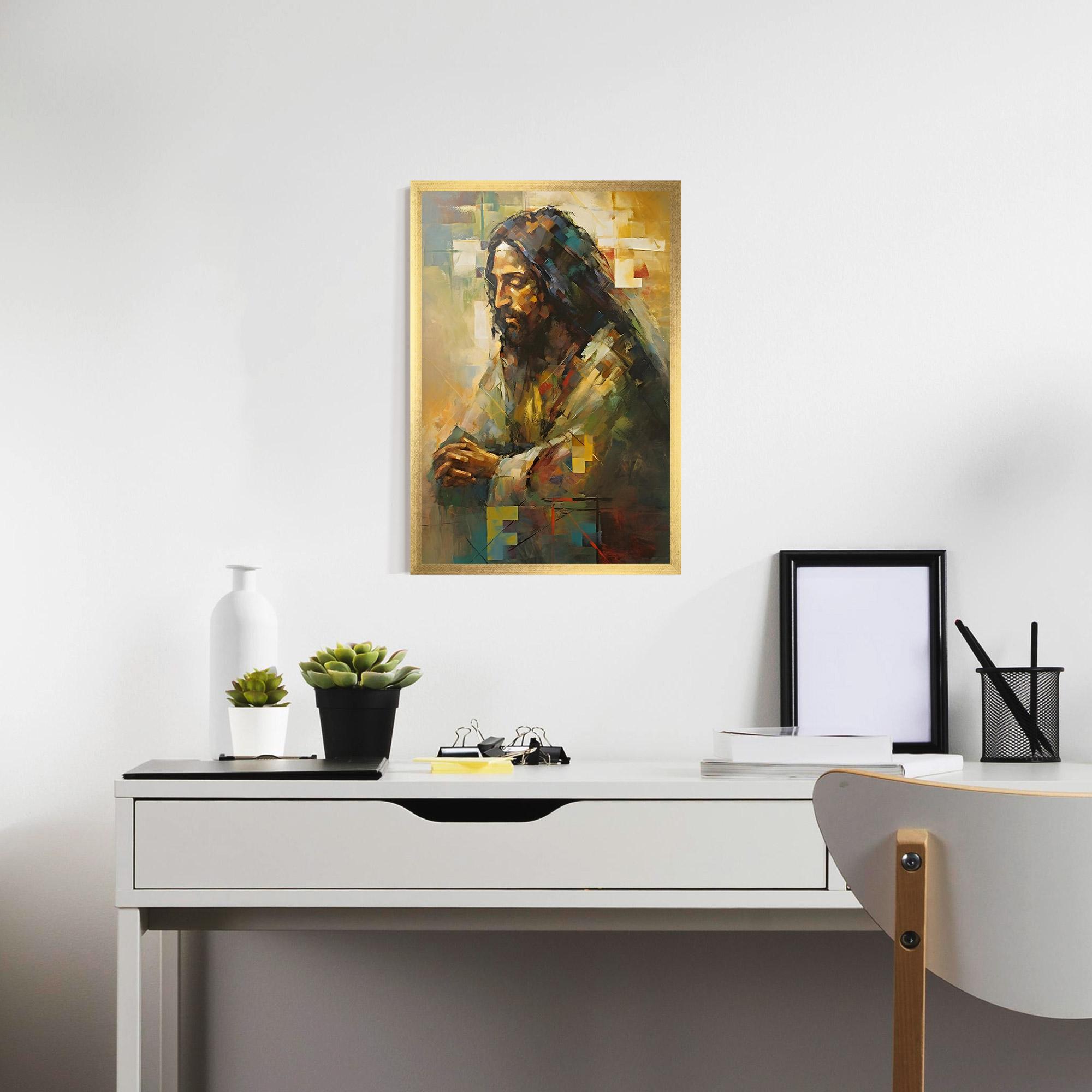 Keretezett Poszter Christ Painting Art mockup 7