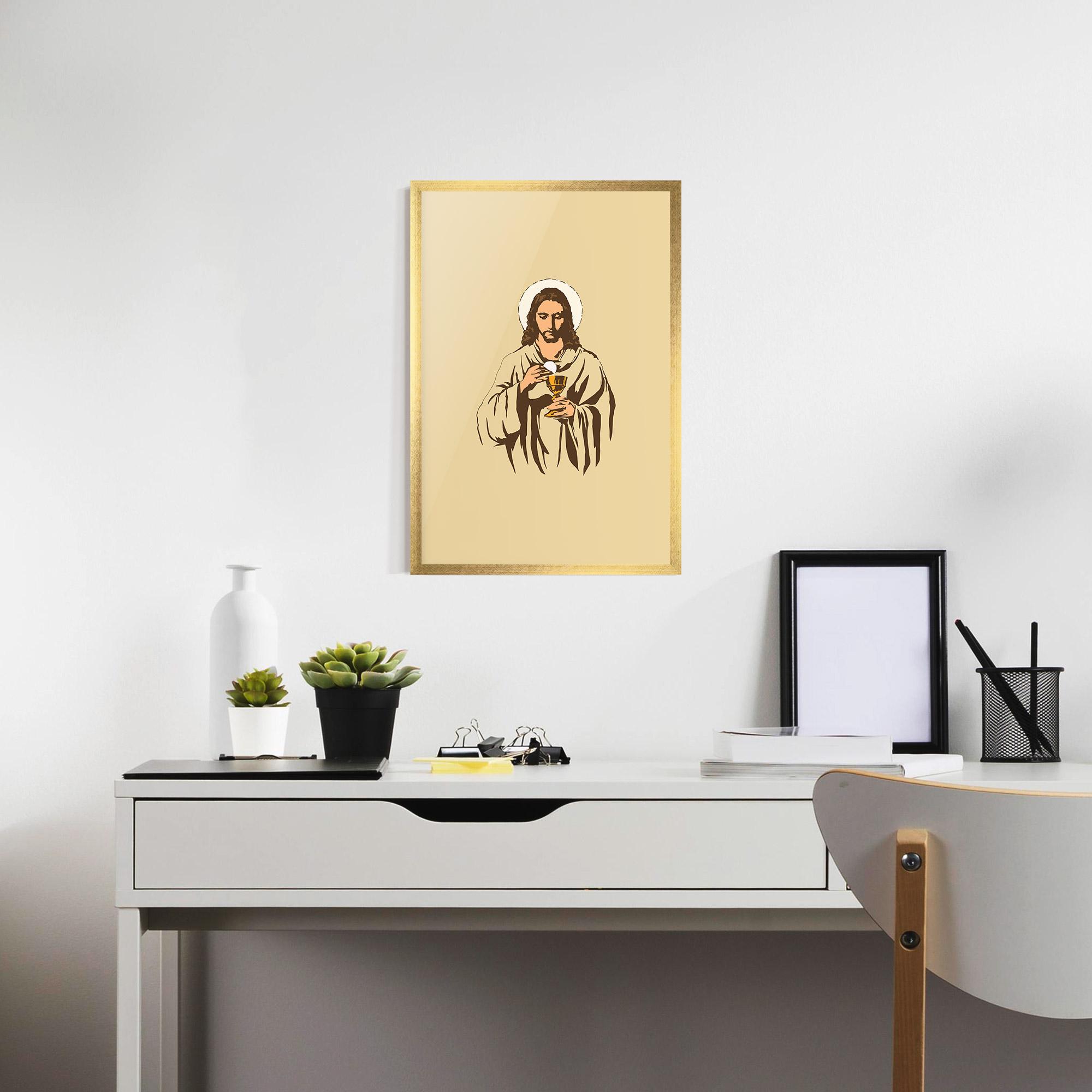 Keretezett Poszter Cream Jesus mockup 7