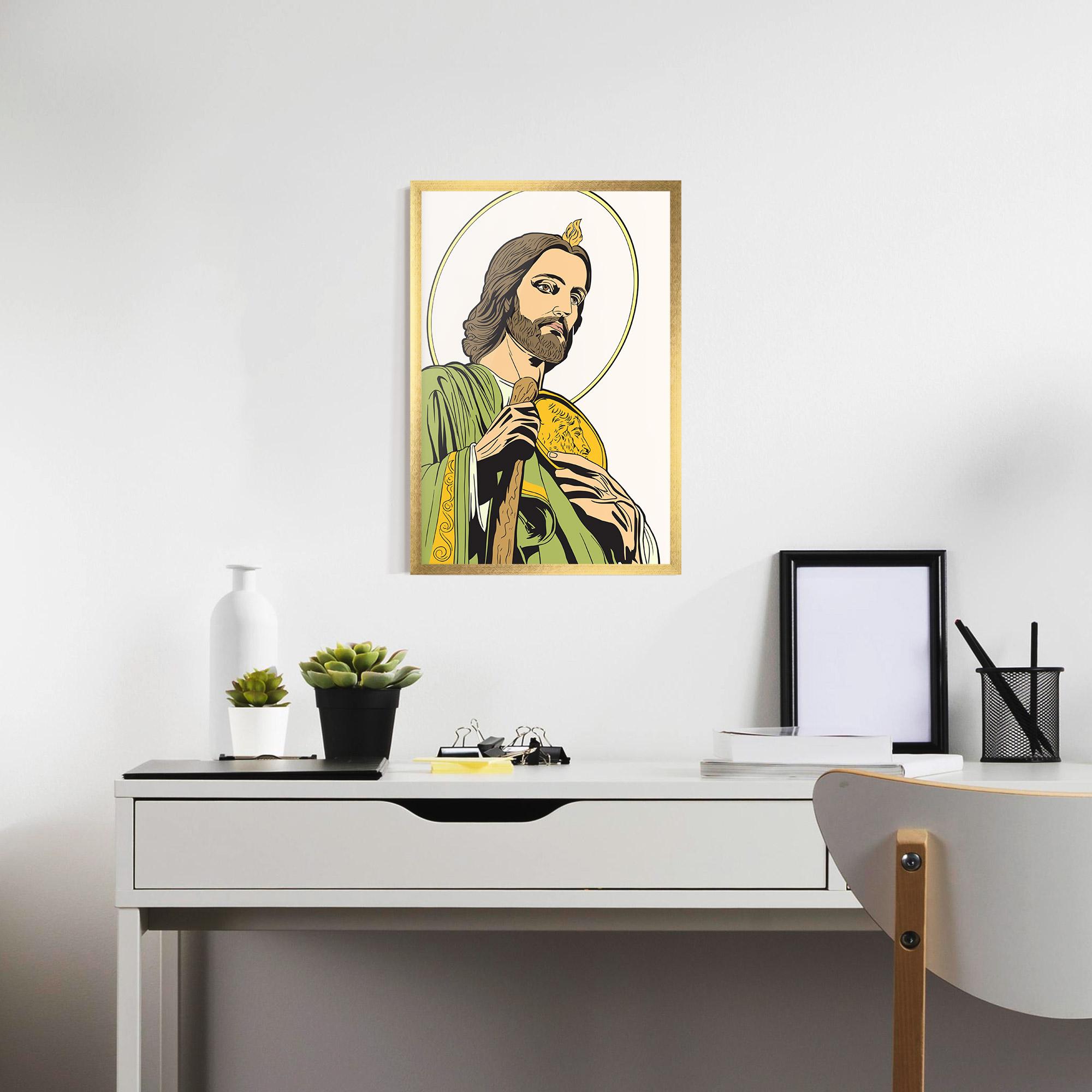 Keretezett Poszter Green Jesus mockup 7