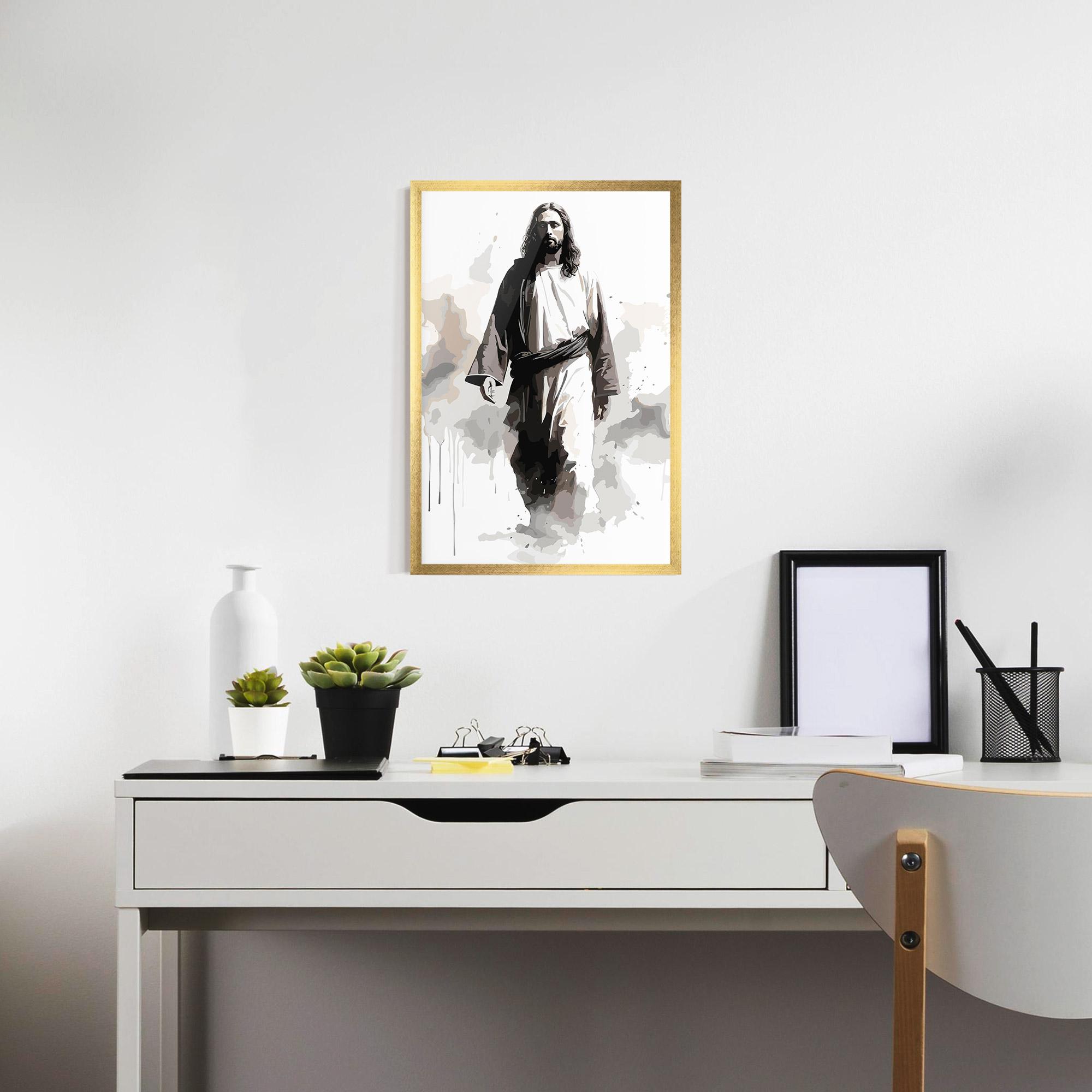 Keretezett Poszter Watercolor Jesus mockup 7