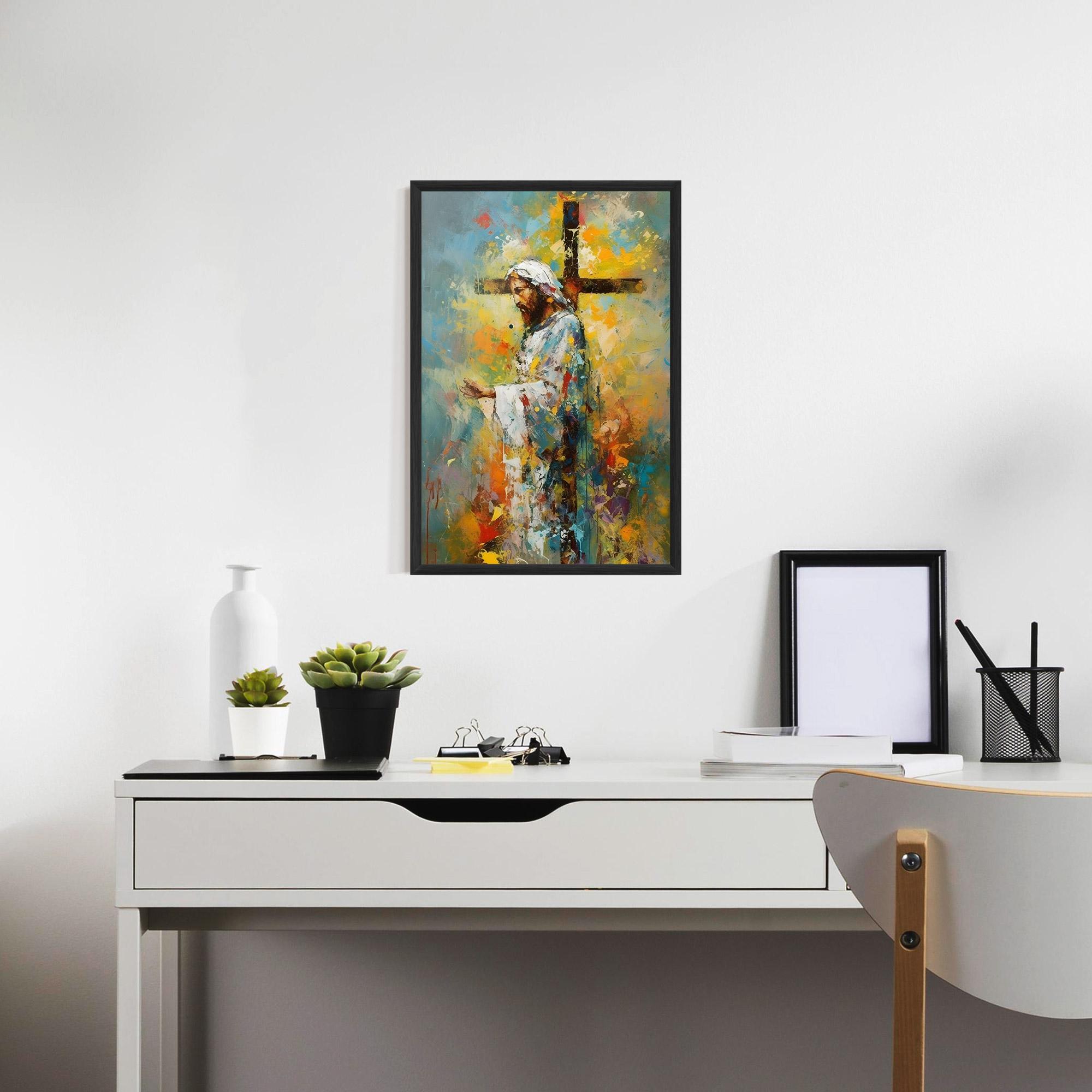 Keretezett Poszter Christ Art Painting mockup 7