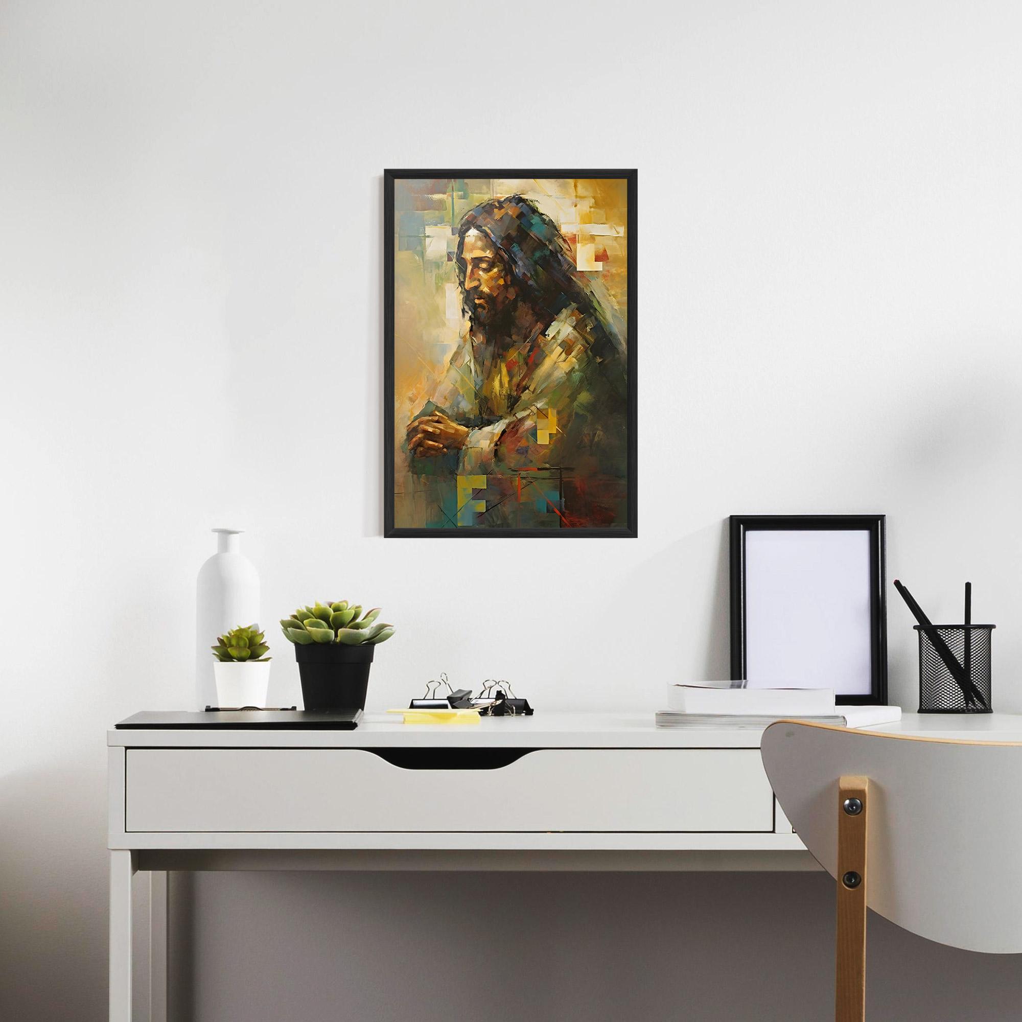 Keretezett Poszter Christ Painting Art mockup 7