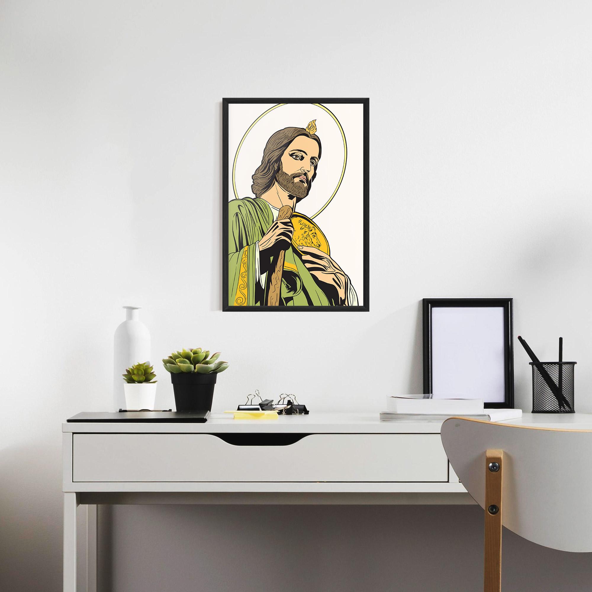 Keretezett Poszter Green Jesus mockup 7