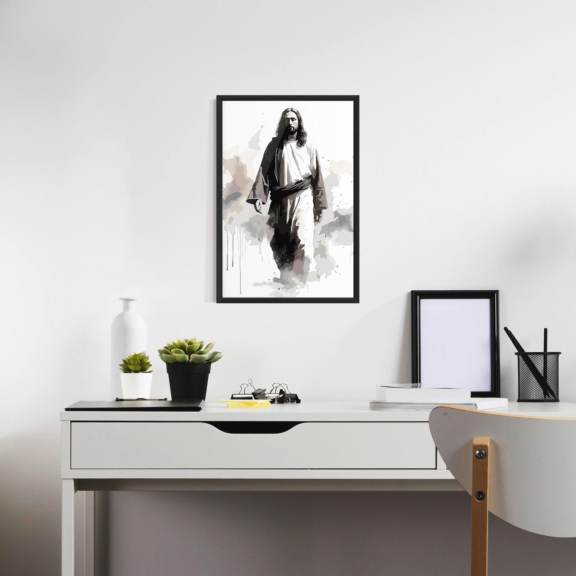 Keretezett Poszter Watercolor Jesus mockup 7
