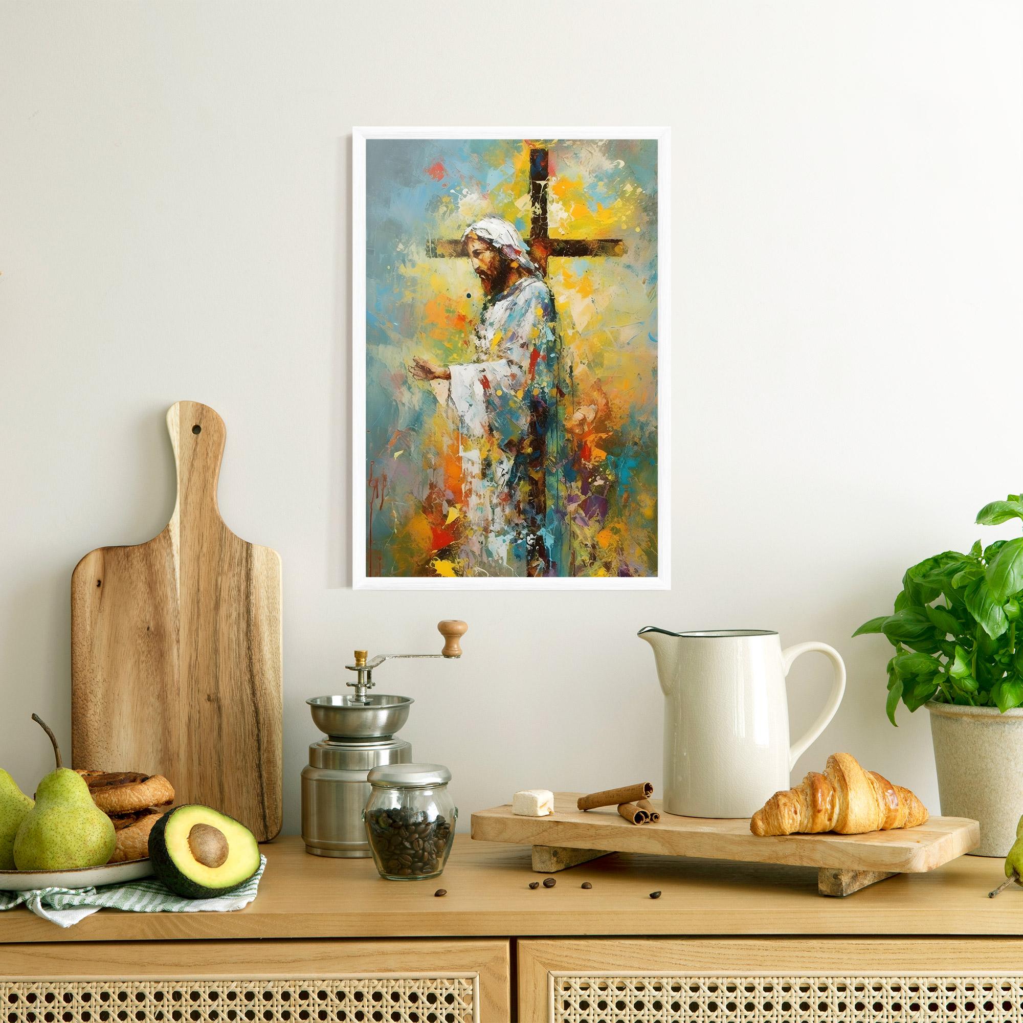 Keretezett Poszter Christ Art Painting mockup 8