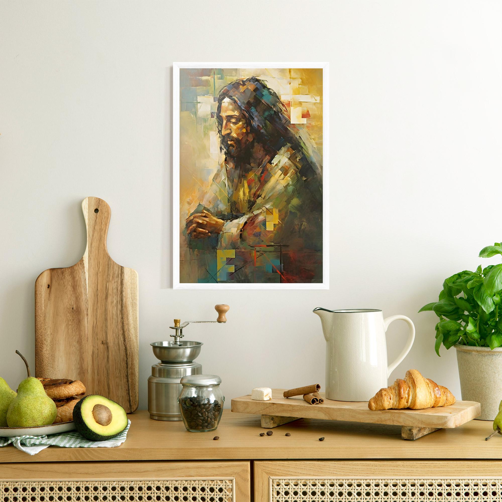 Keretezett Poszter Christ Painting Art mockup 8