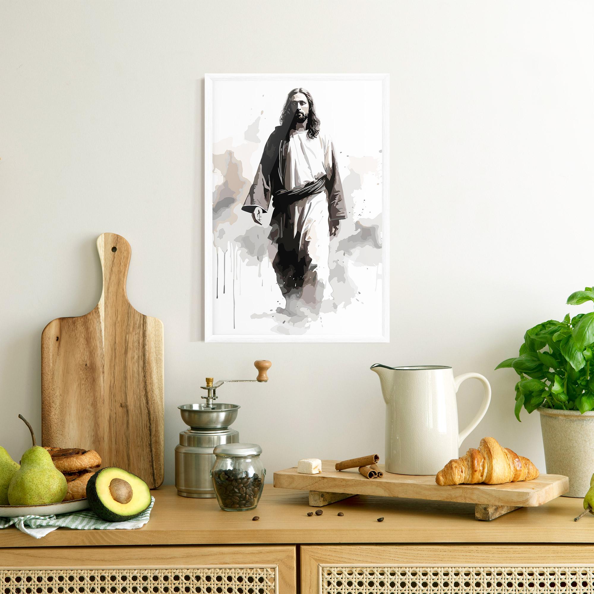 Keretezett Poszter Watercolor Jesus mockup 8