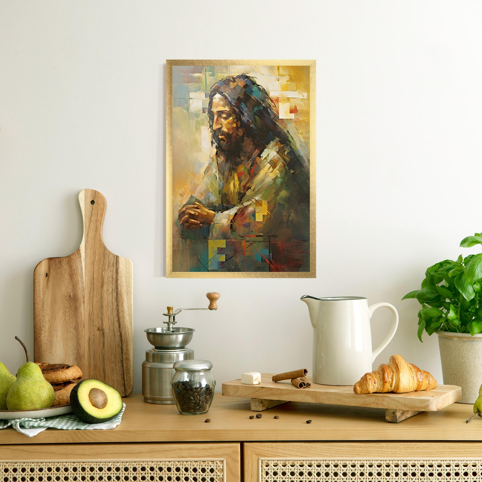 Keretezett Poszter Christ Painting Art mockup 8