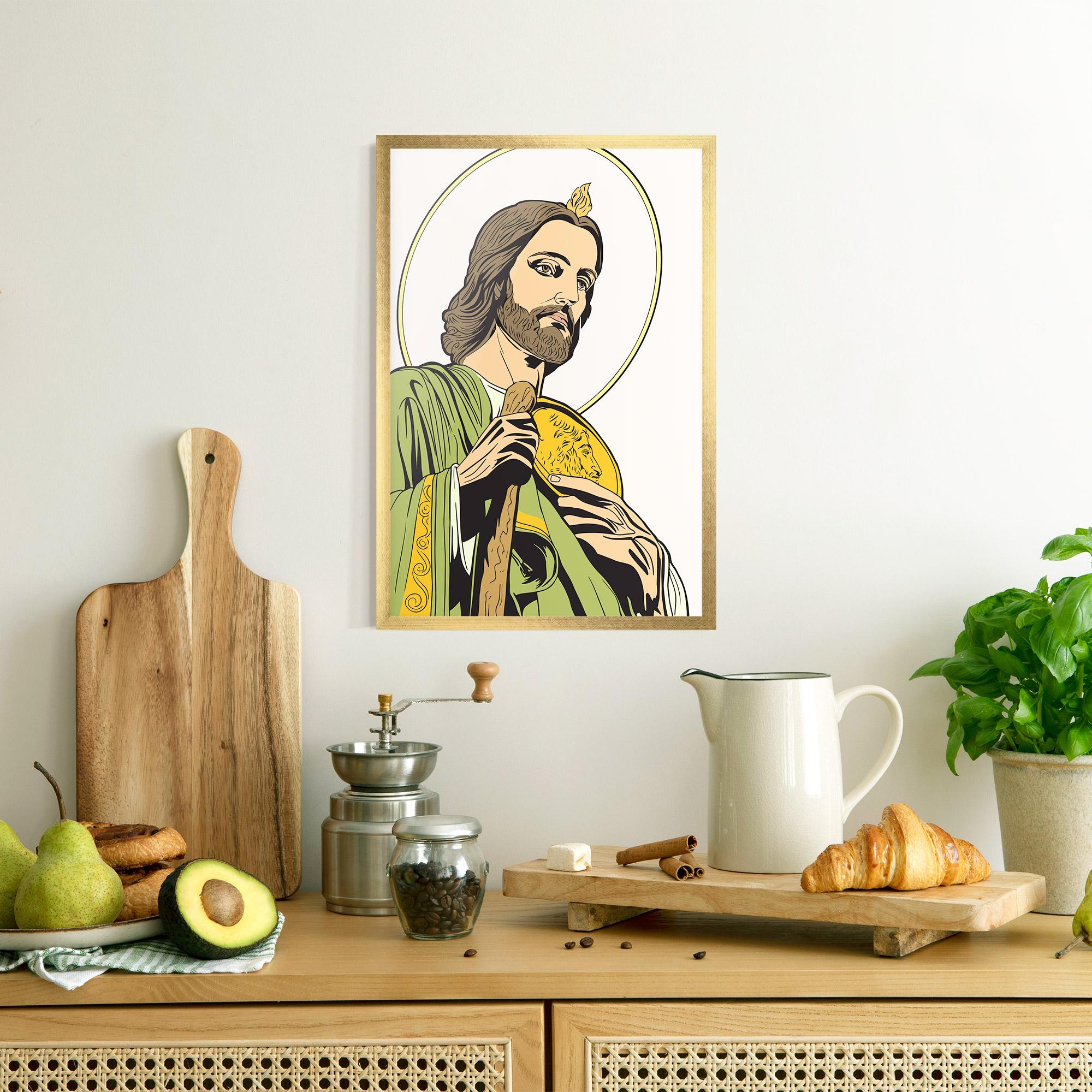 Keretezett Poszter Green Jesus mockup 8