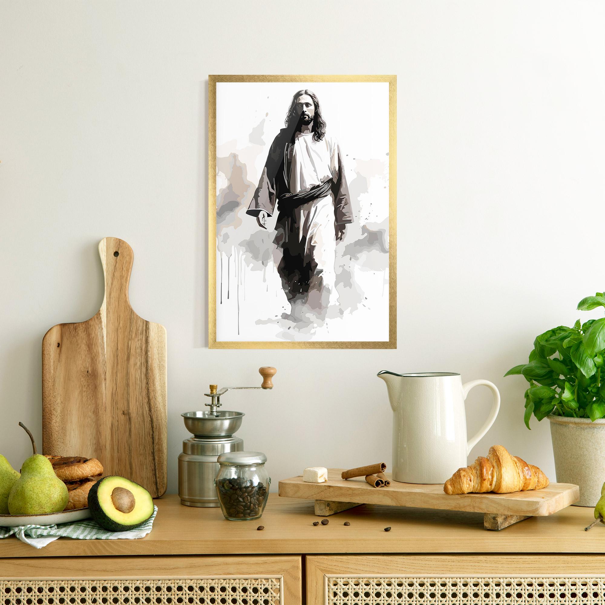 Keretezett Poszter Watercolor Jesus mockup 8