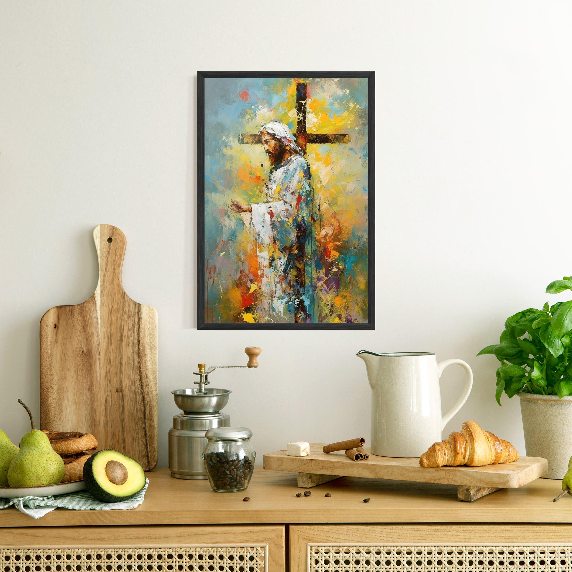 Keretezett Poszter Christ Art Painting mockup 8