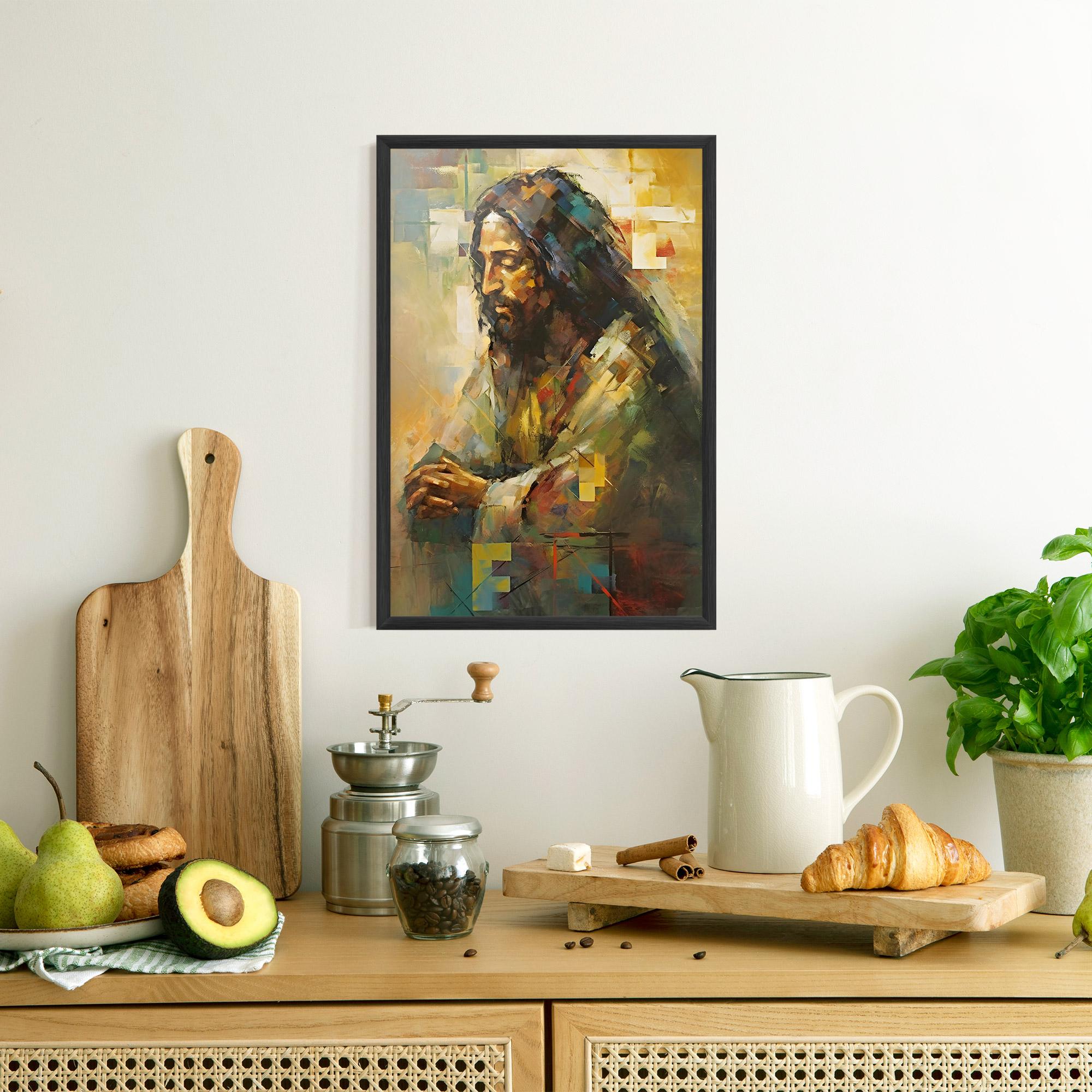 Keretezett Poszter Christ Painting Art mockup 8